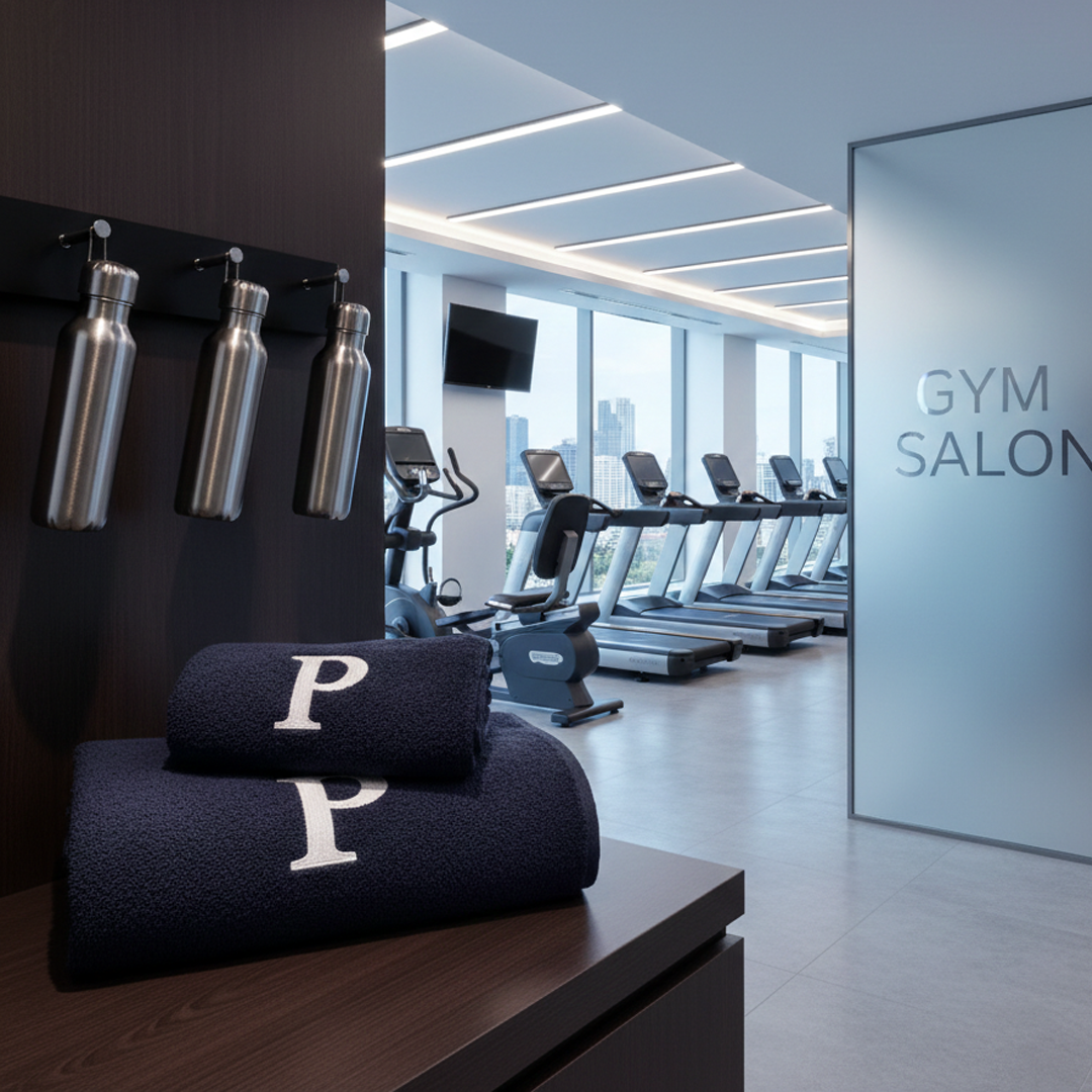 Premium Handtuch - Mit edler Stickerei Buchstabe "P" - Vielseitig, Nachhaltig, Saugstark & Schnelltrocknend - 100% Baumwolle - Marinenblau