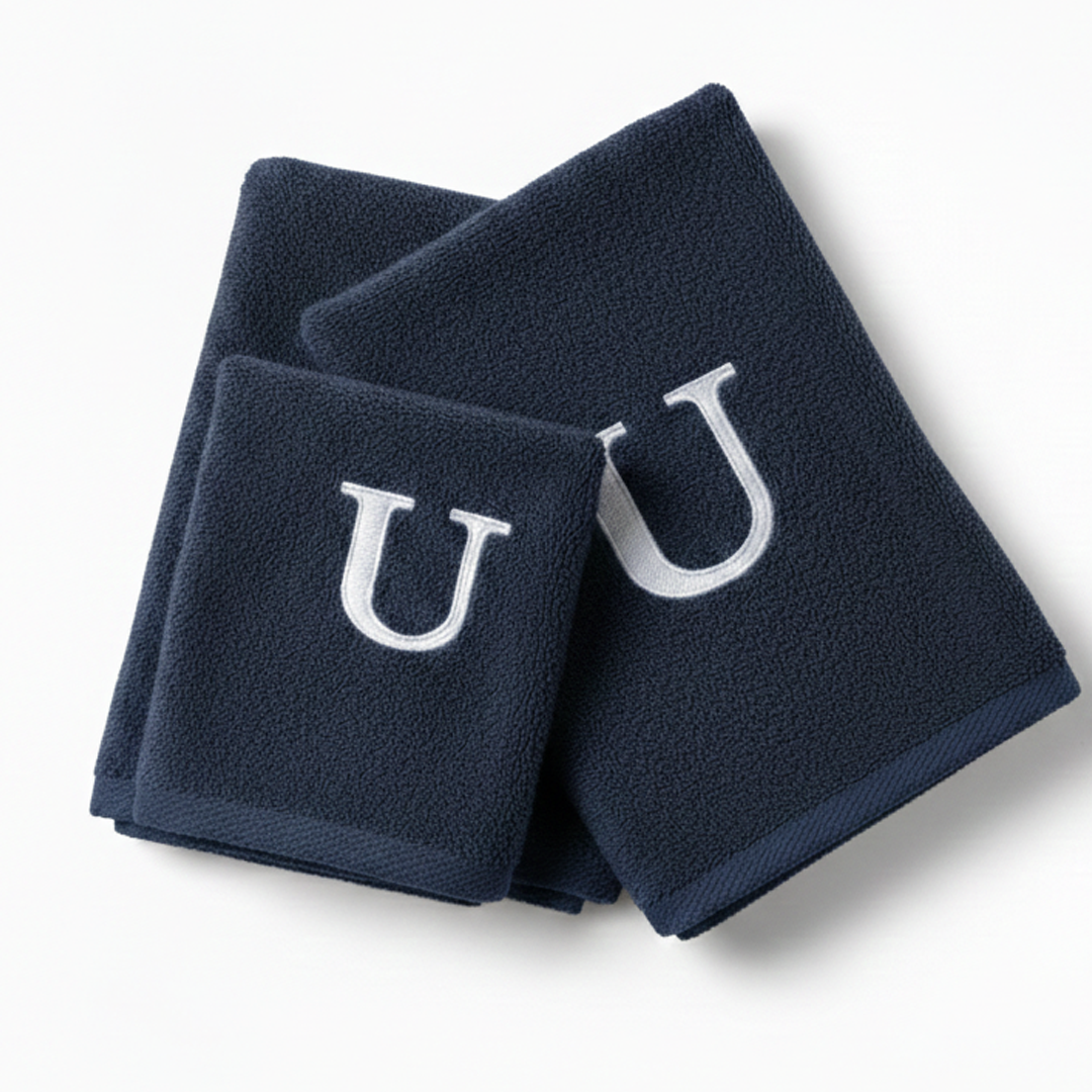 Premium Handtuch - Mit edler Stickerei Buchstabe "U" - Vielseitig, Nachhaltig, Saugstark & Schnelltrocknend - 100% Baumwolle