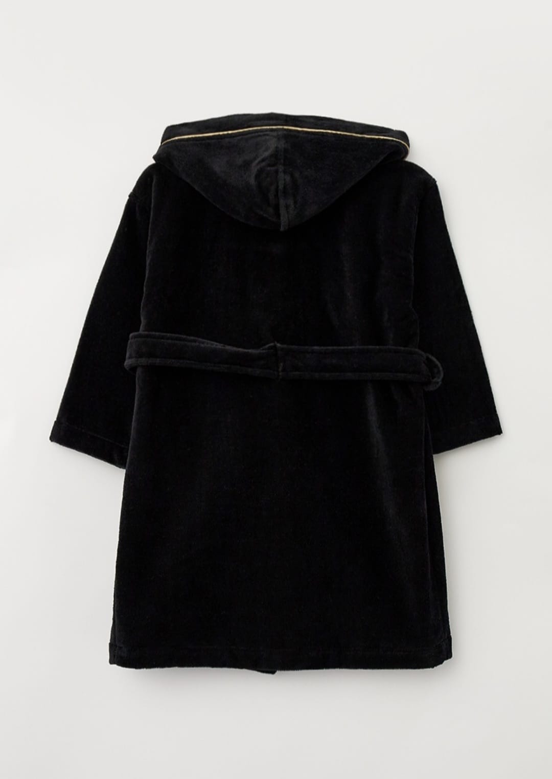 Kinder Bademantel mit Kapuze aus Velour mit edler Sterne-Stickerei (3/4 - 11/12 Jahre)