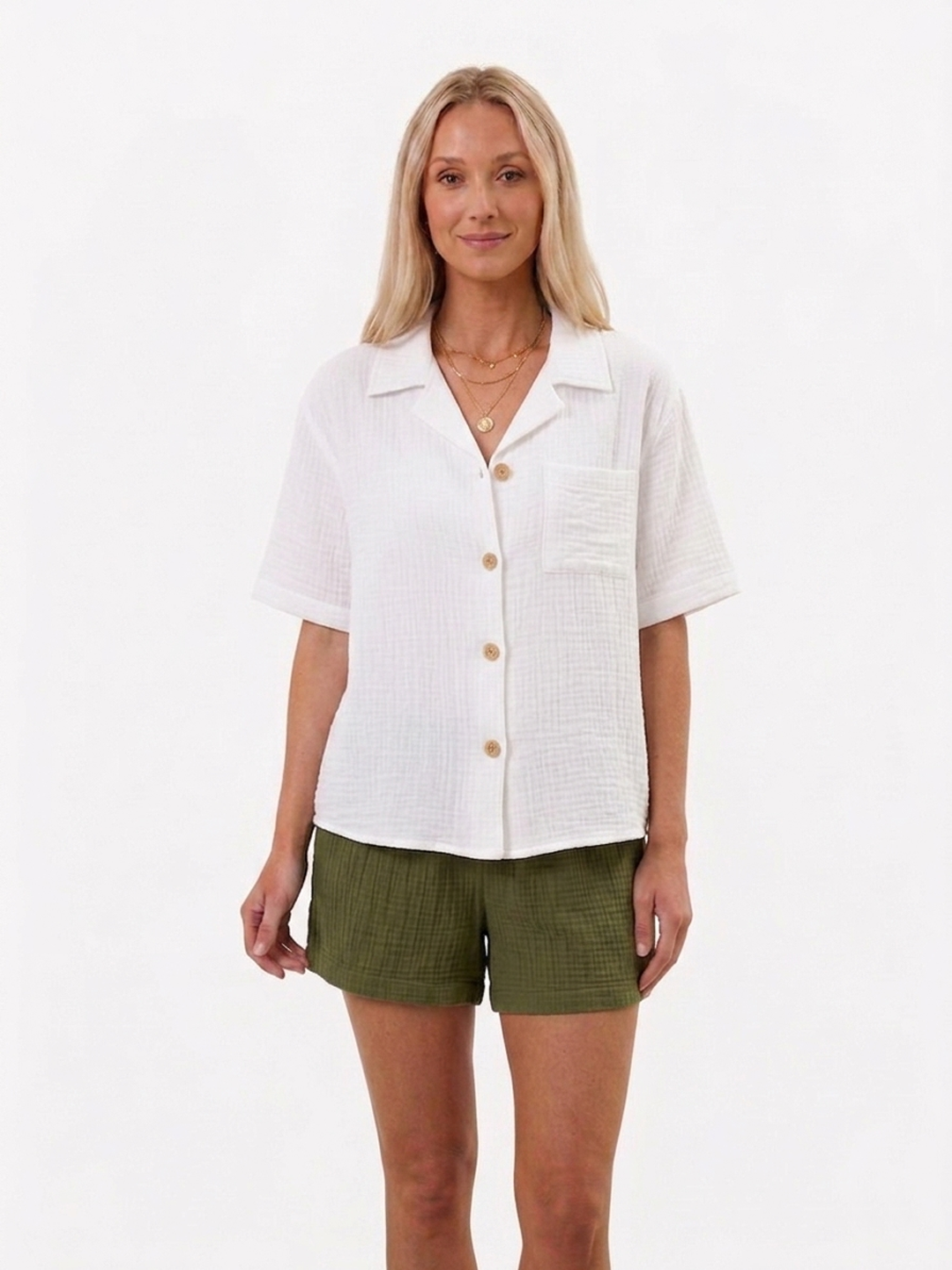 Women's summer and leisure fashion - trousers made of casual muslin