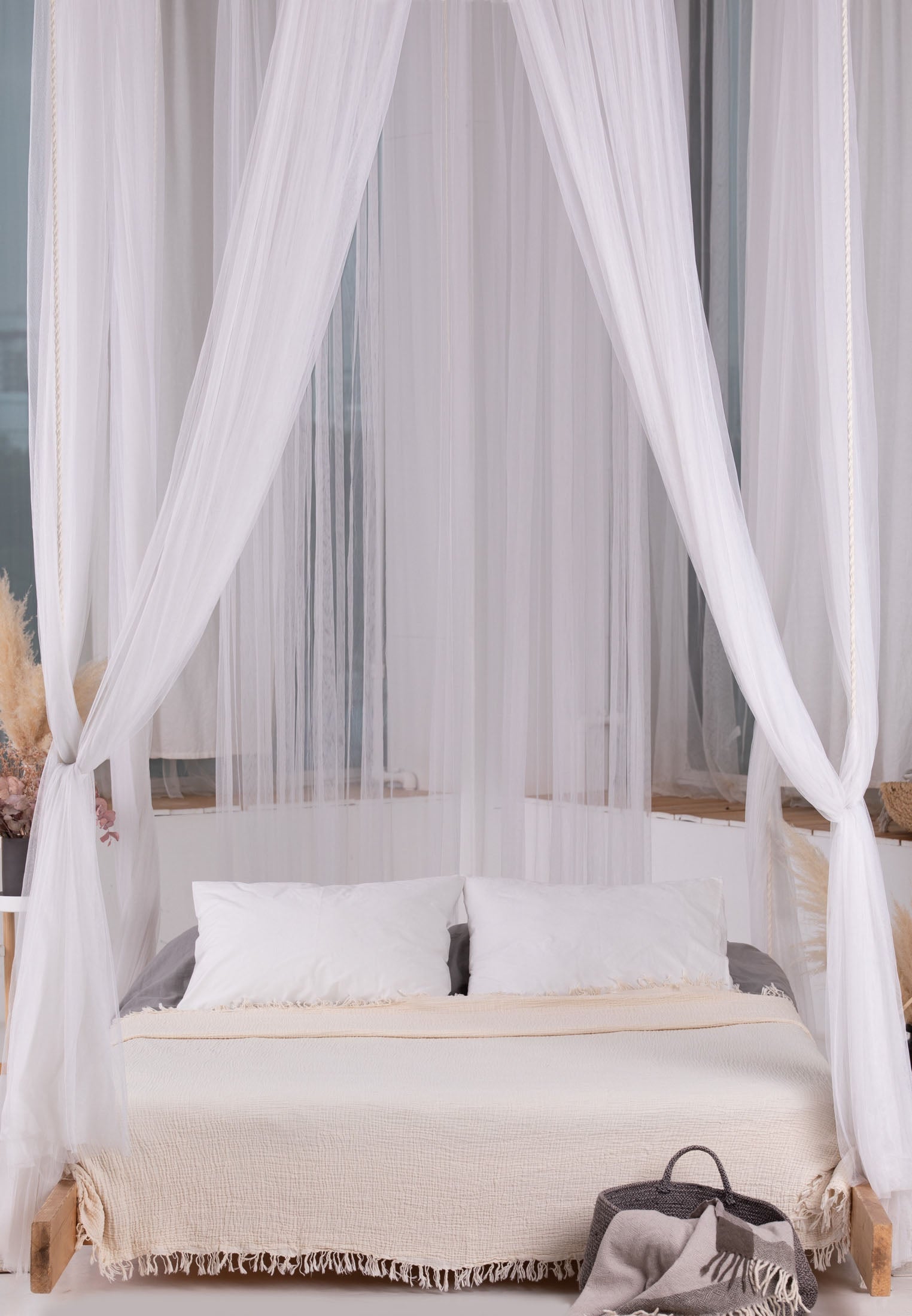 Premium Musselin Tagesdecke 240x260 cm - 100% Baumwolle - extraweiche Baumwolldecke als Kuscheldecke, Bett-Überwurf, Sofa-Überwurf, Couch-Überwurf - warme Sofa-Decke