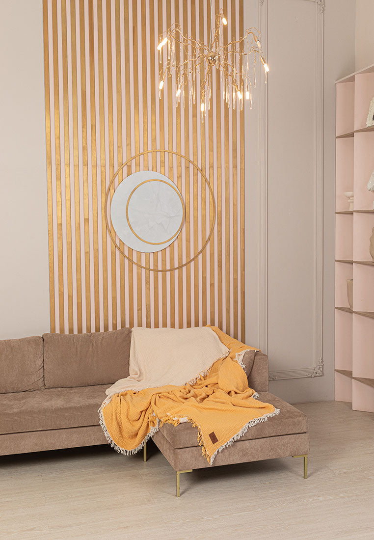 Premium Musselin Tagesdecke 240x260 cm - 100% Baumwolle - extraweiche Baumwolldecke als Kuscheldecke, Bett-Überwurf, Sofa-Überwurf, Couch-Überwurf - warme Sofa-Decke