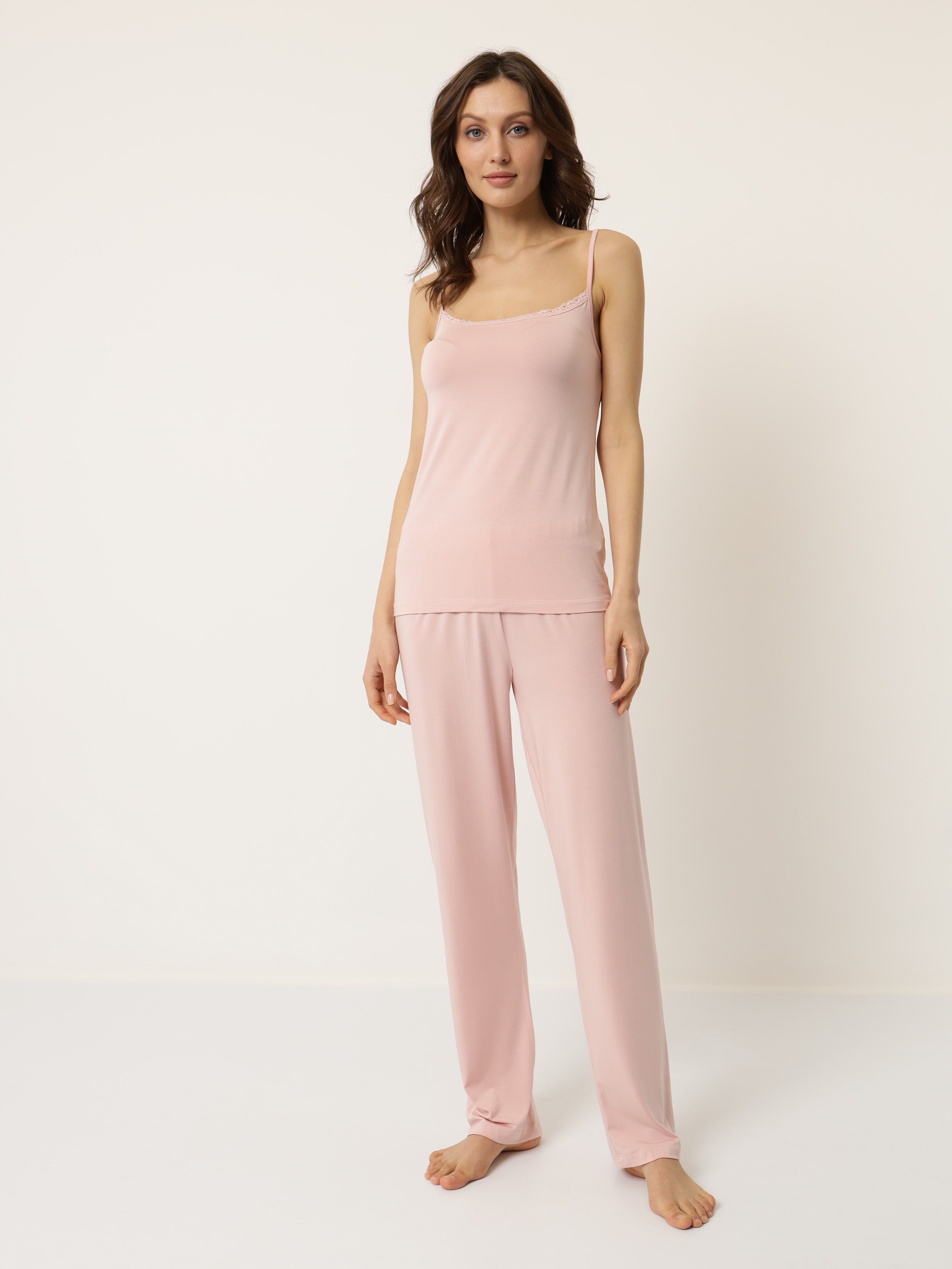 Damen Pyjama Set mit Morgenmantel aus Bambus viskose