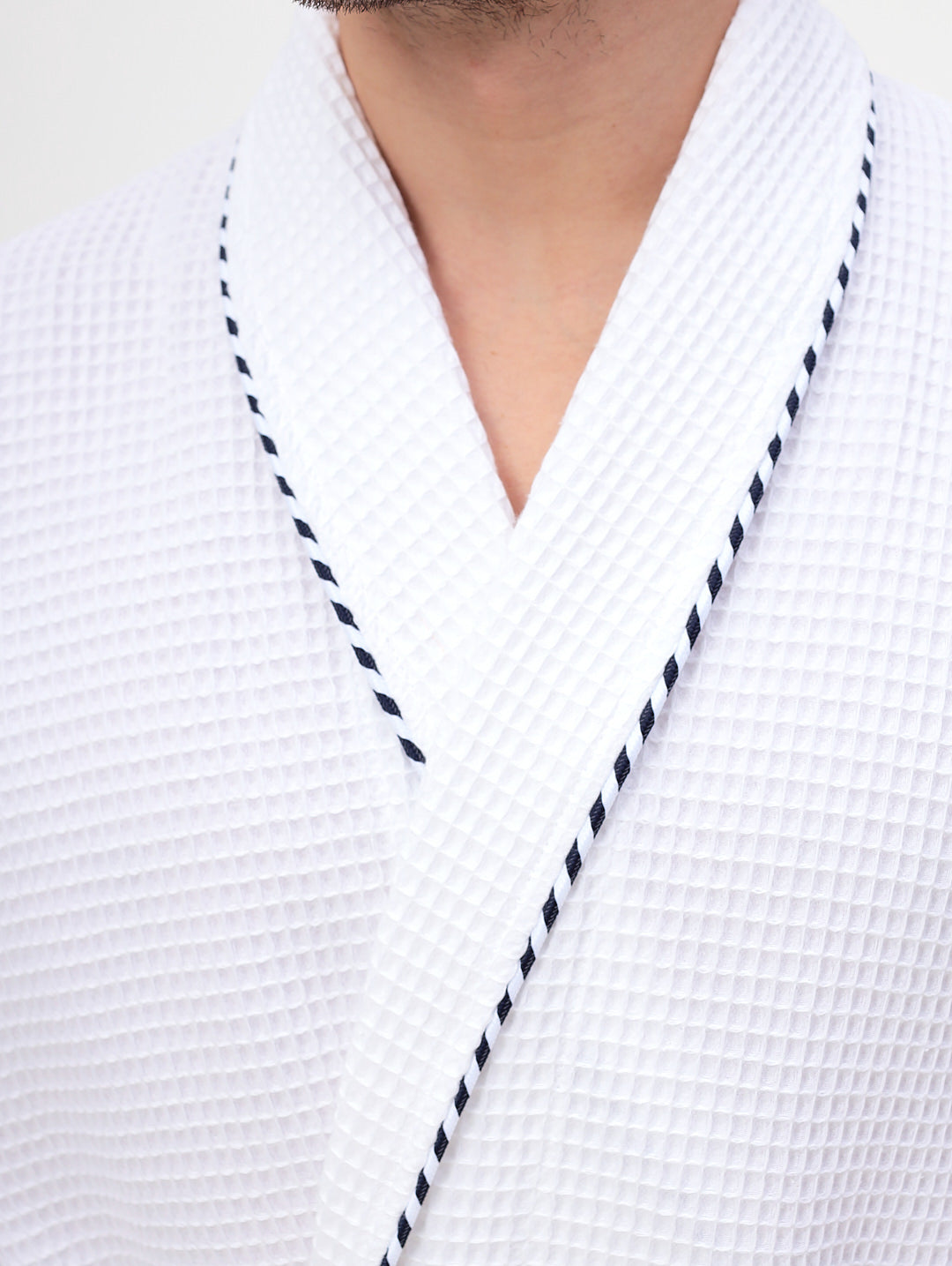 Waffelpiqué-Bademantel aus hochwertiger Baumwolle in Kimono Schnitt für jede Gelegenheit