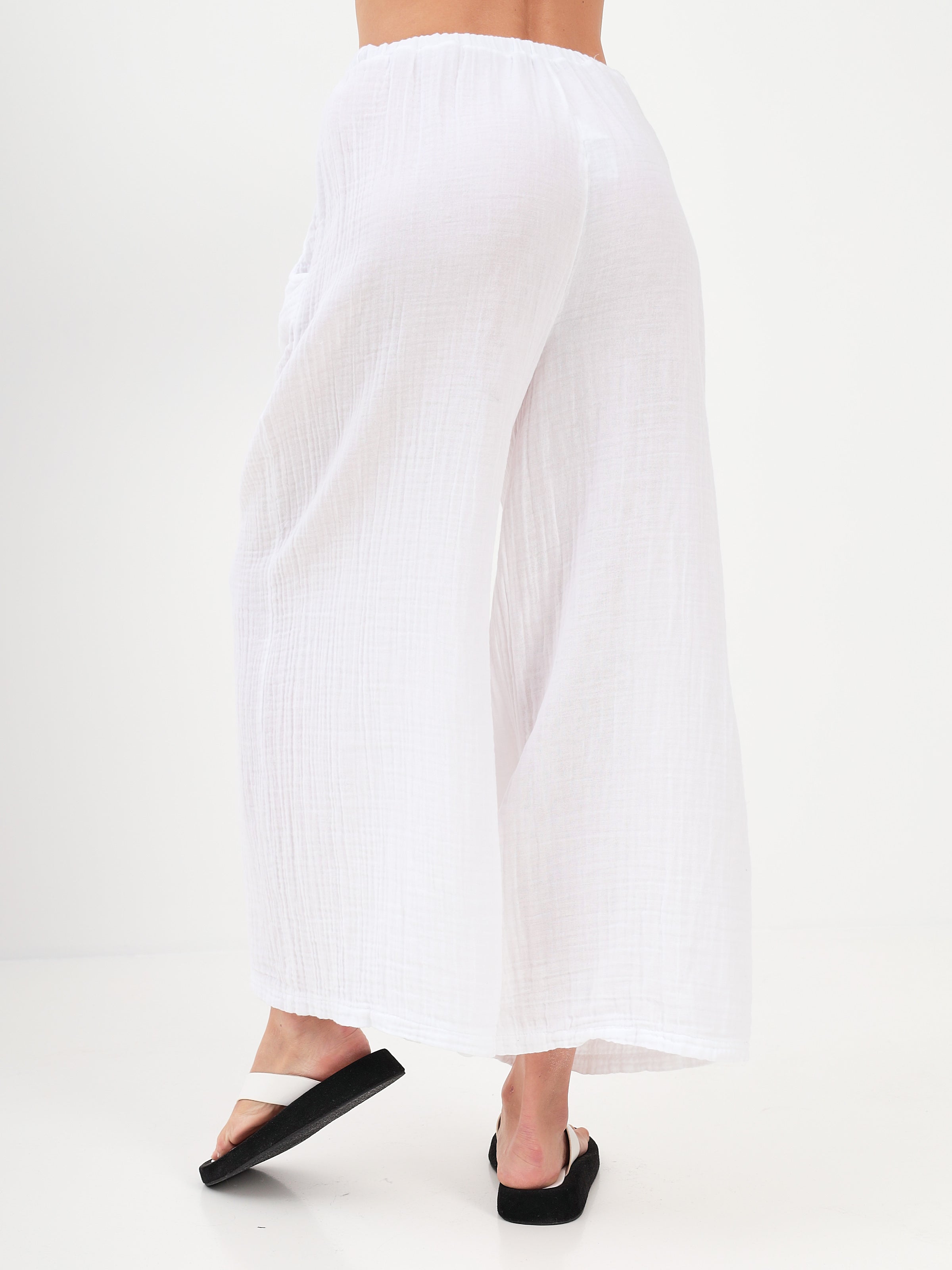 Damen Sommer und Freizeit Mode - Hose und Top aus lässige Musselin