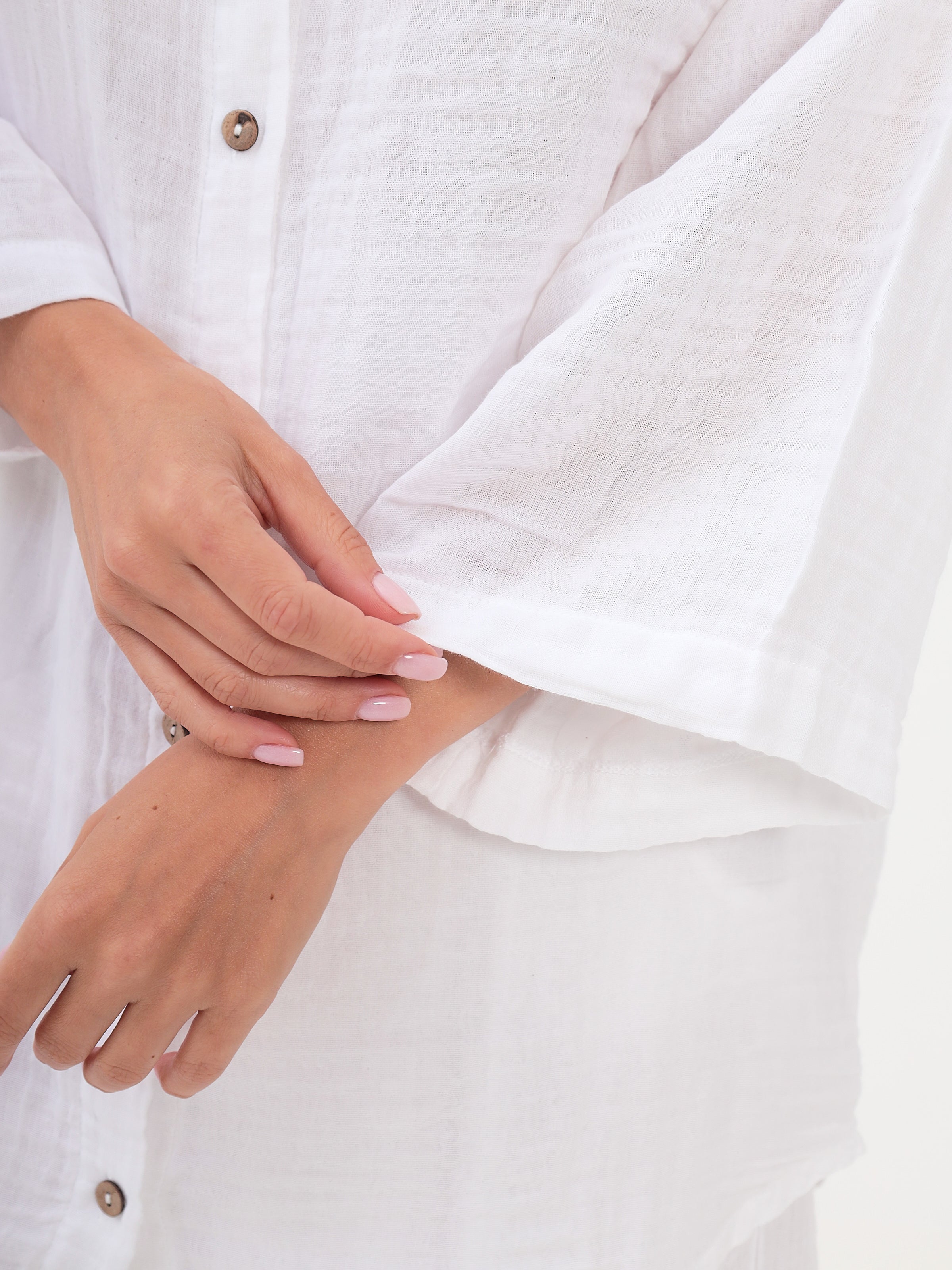 Damen Sommer und Freizeit Mode - Hemd mit Kapuze aus lässige Musselin