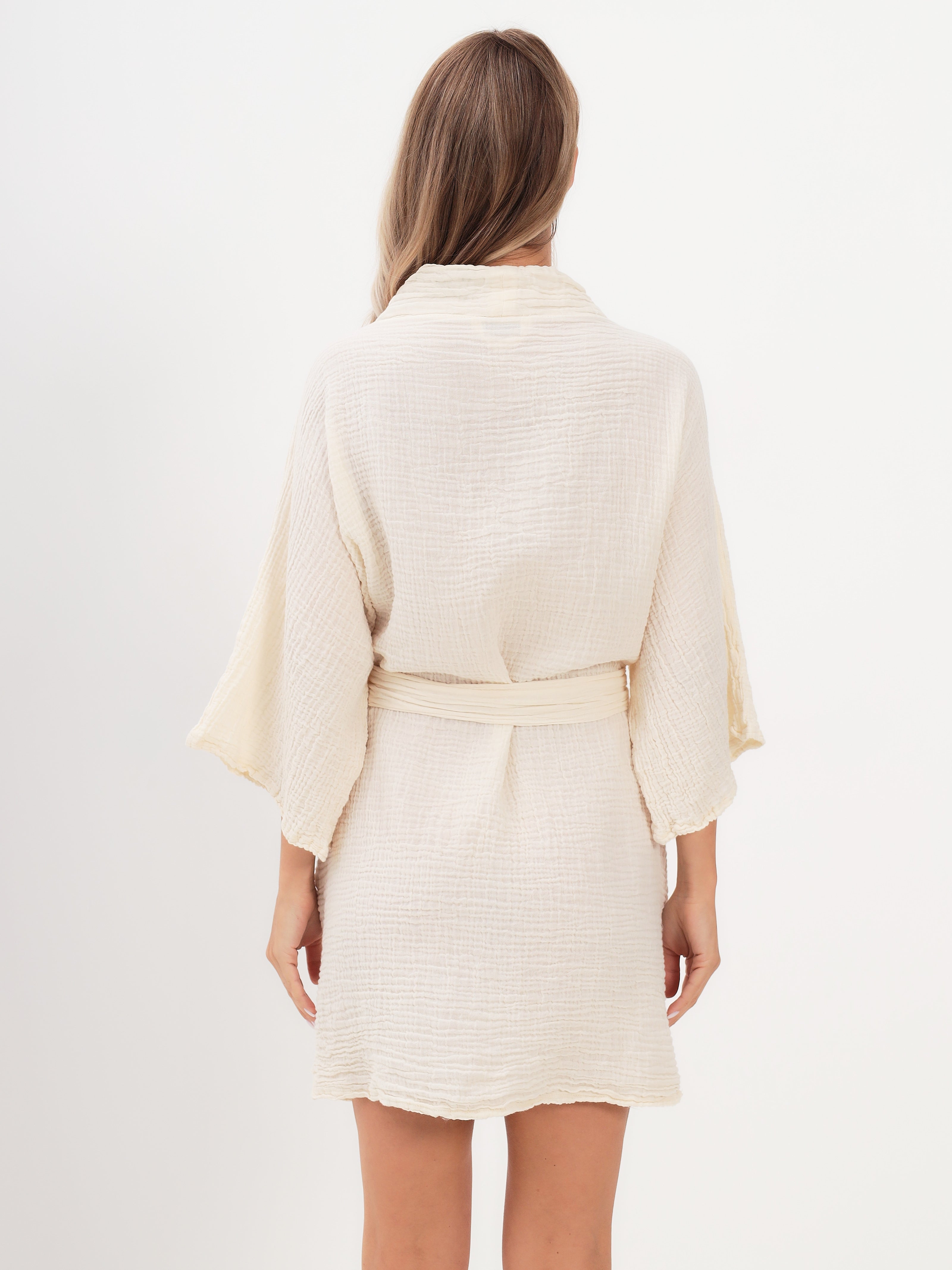 Damen Morgenmantel aus Musselin