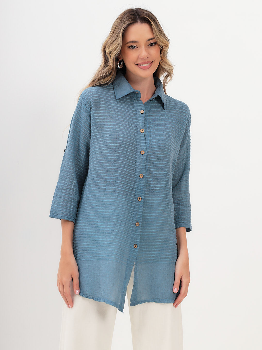 Damen Sommer Mode Casual Damen Hemd Lang