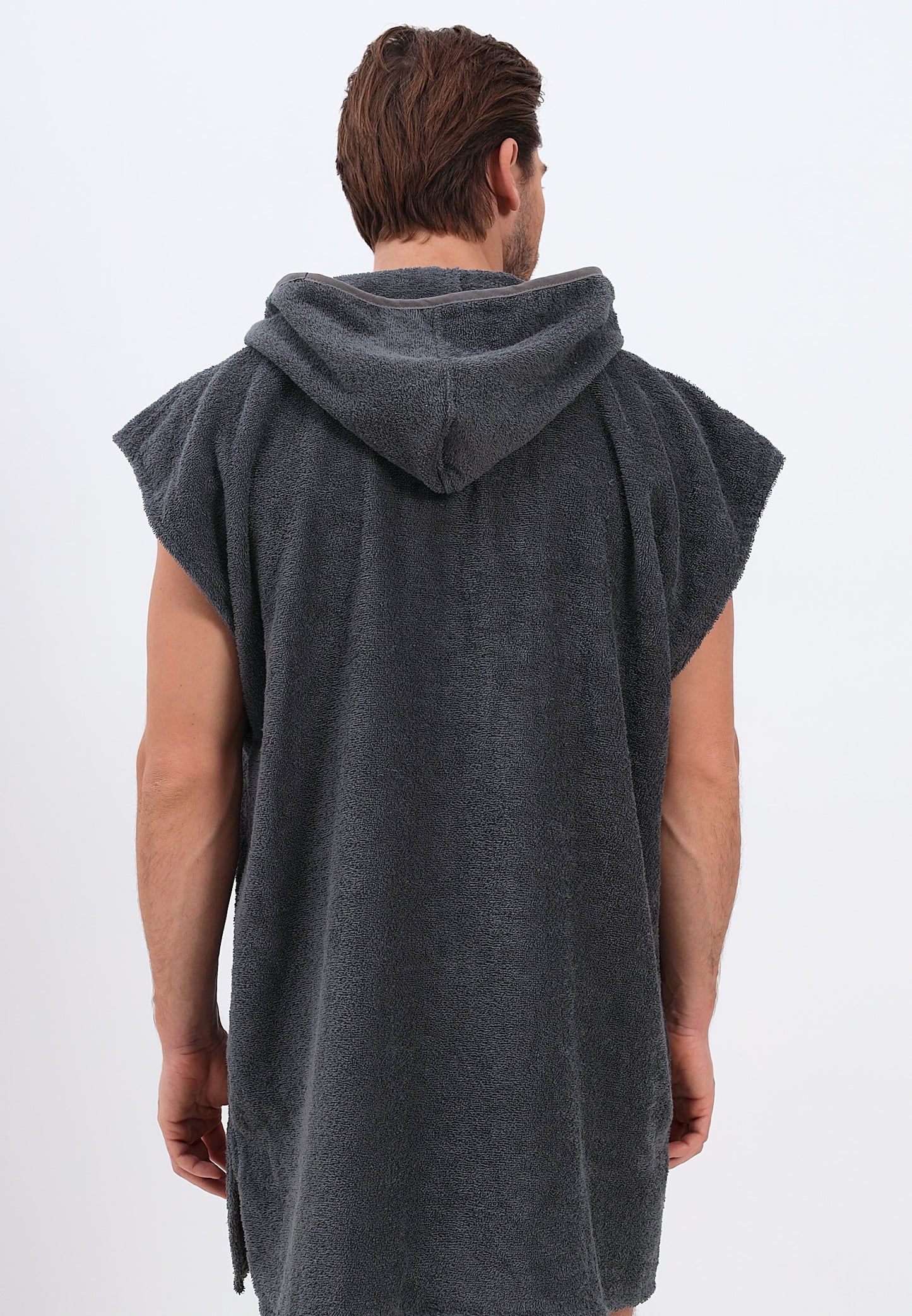 Herren Poncho mit Kapuze aus 100% Baumwolle