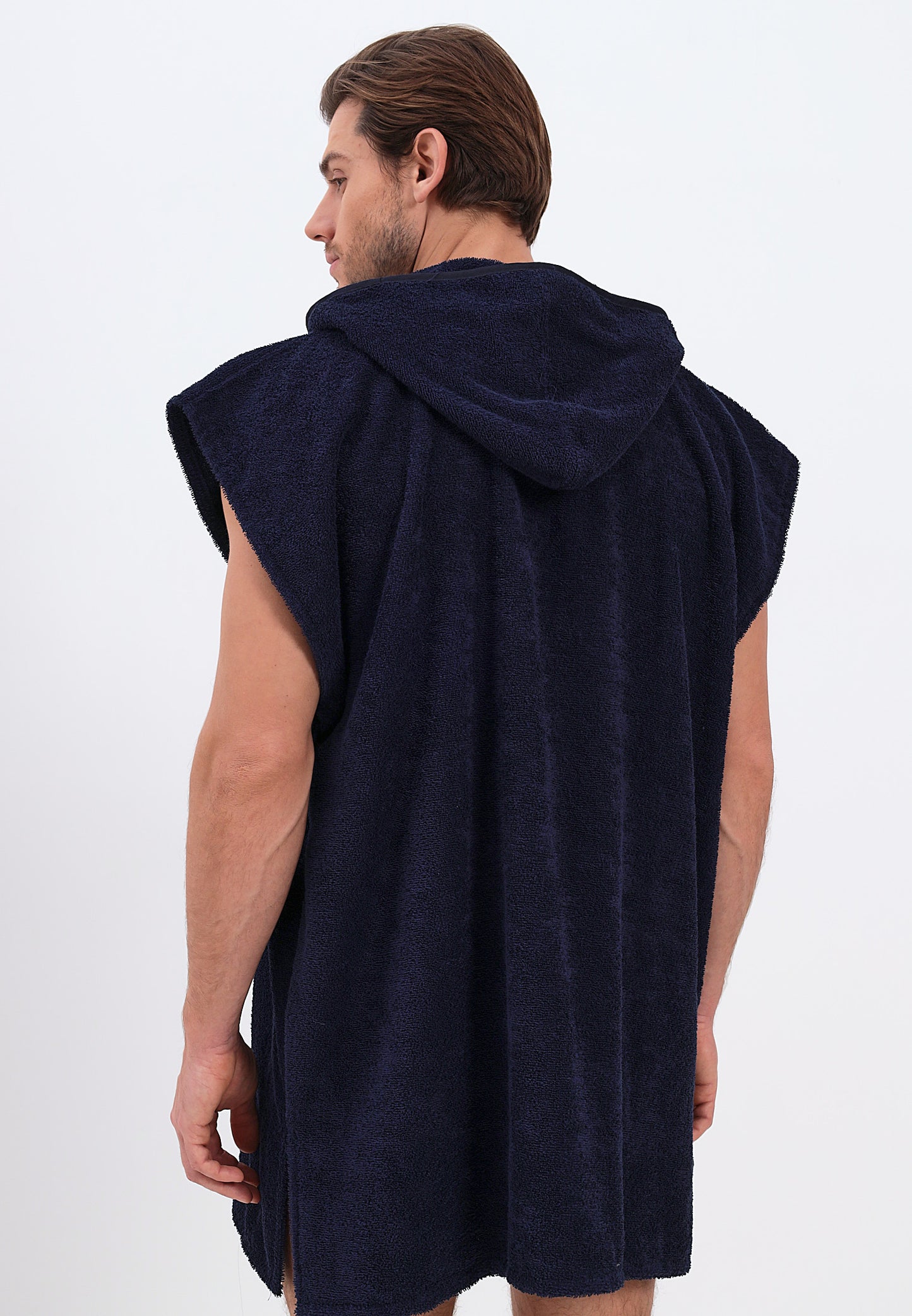 Herren Poncho mit Kapuze aus 100% Baumwolle