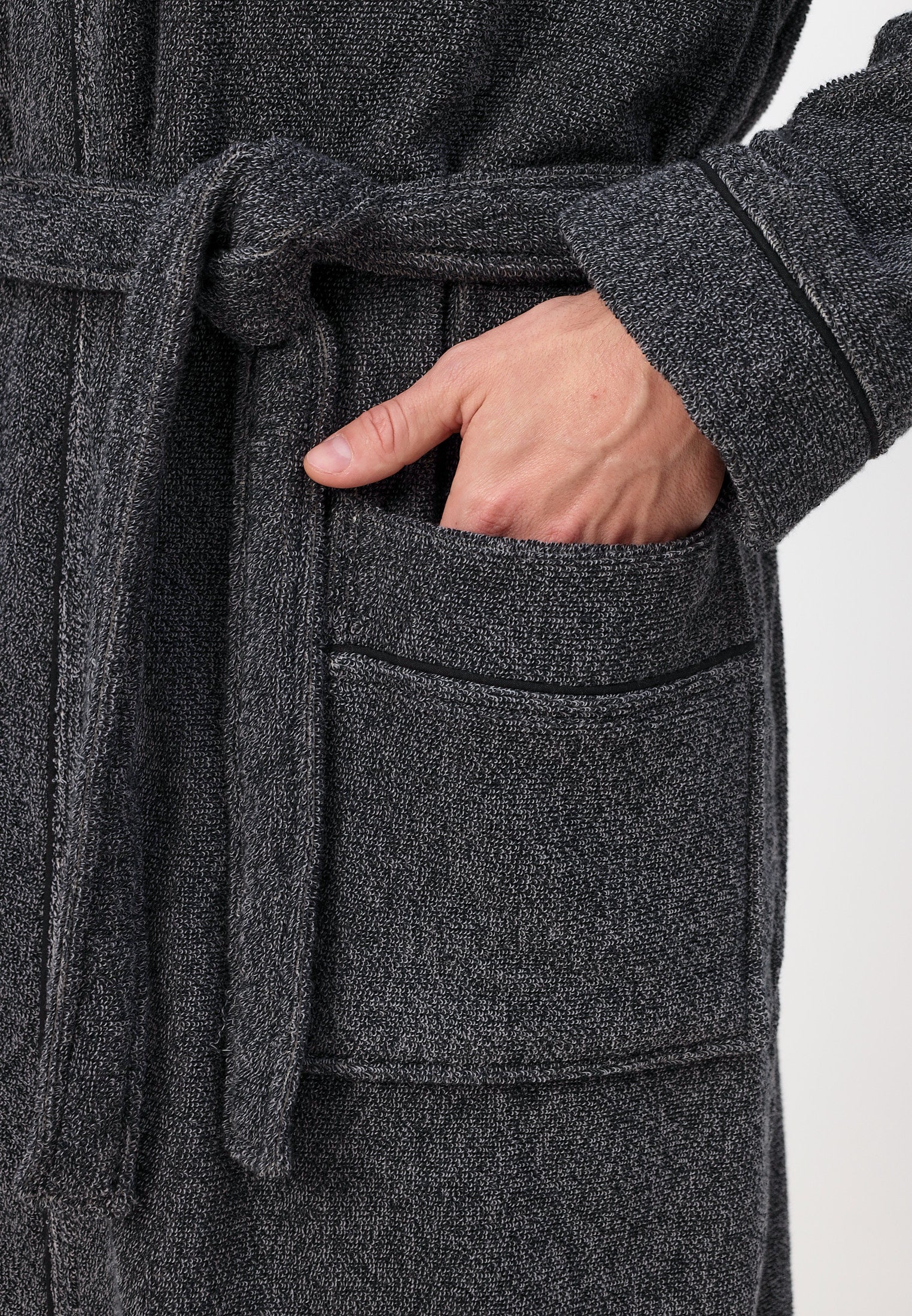 Noble kimono men's bathrobe made of high-quality cotton in velour 