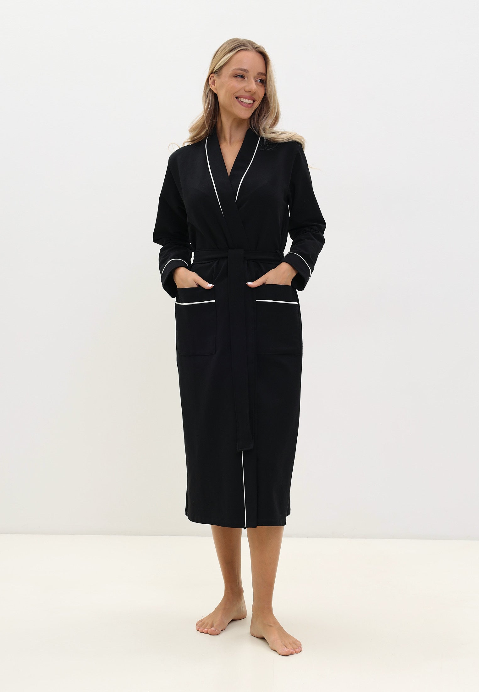 Damen Morgenmantel aus hochwertiger Baumwolle