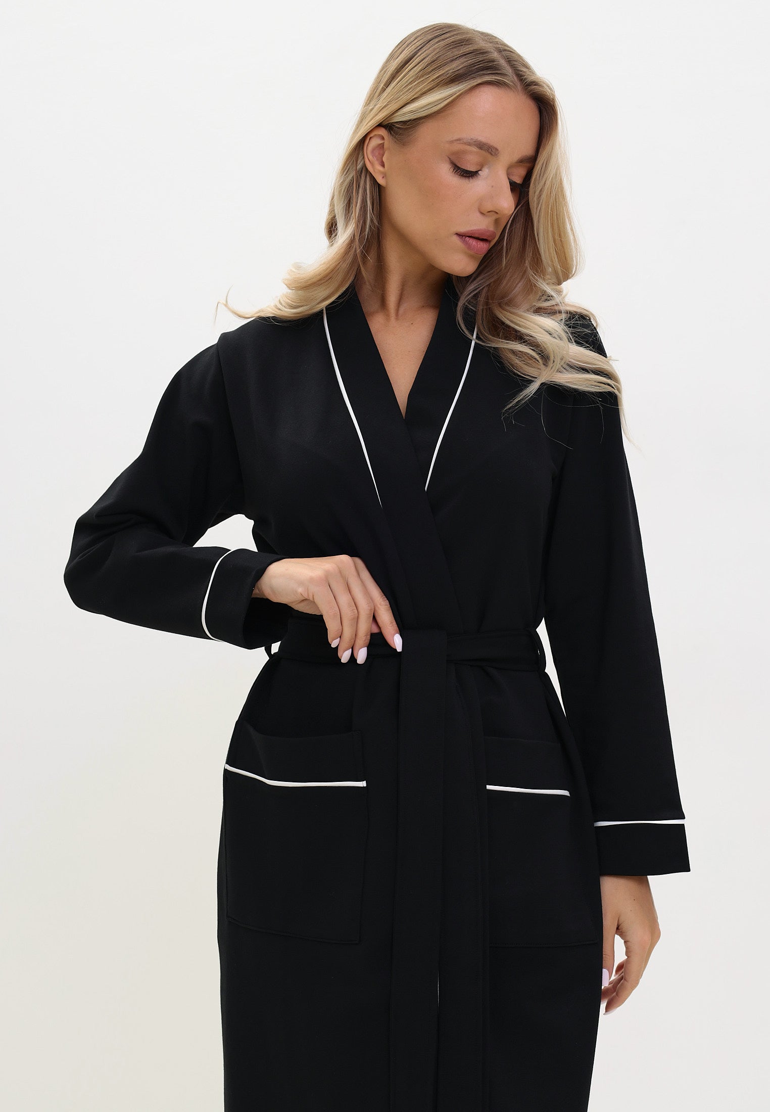 Damen Morgenmantel aus hochwertiger Baumwolle