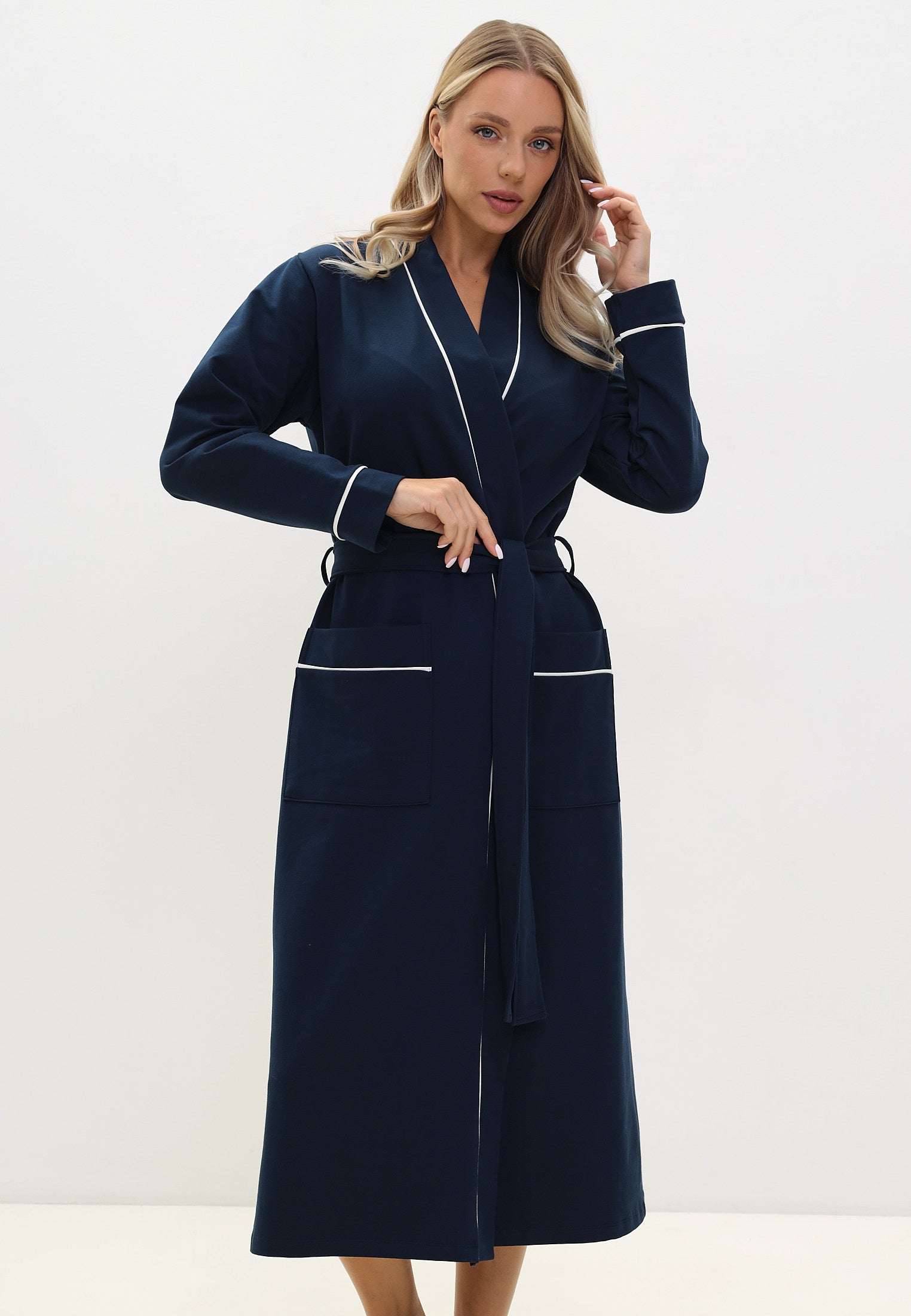 Damen Morgenmantel aus hochwertiger Baumwolle