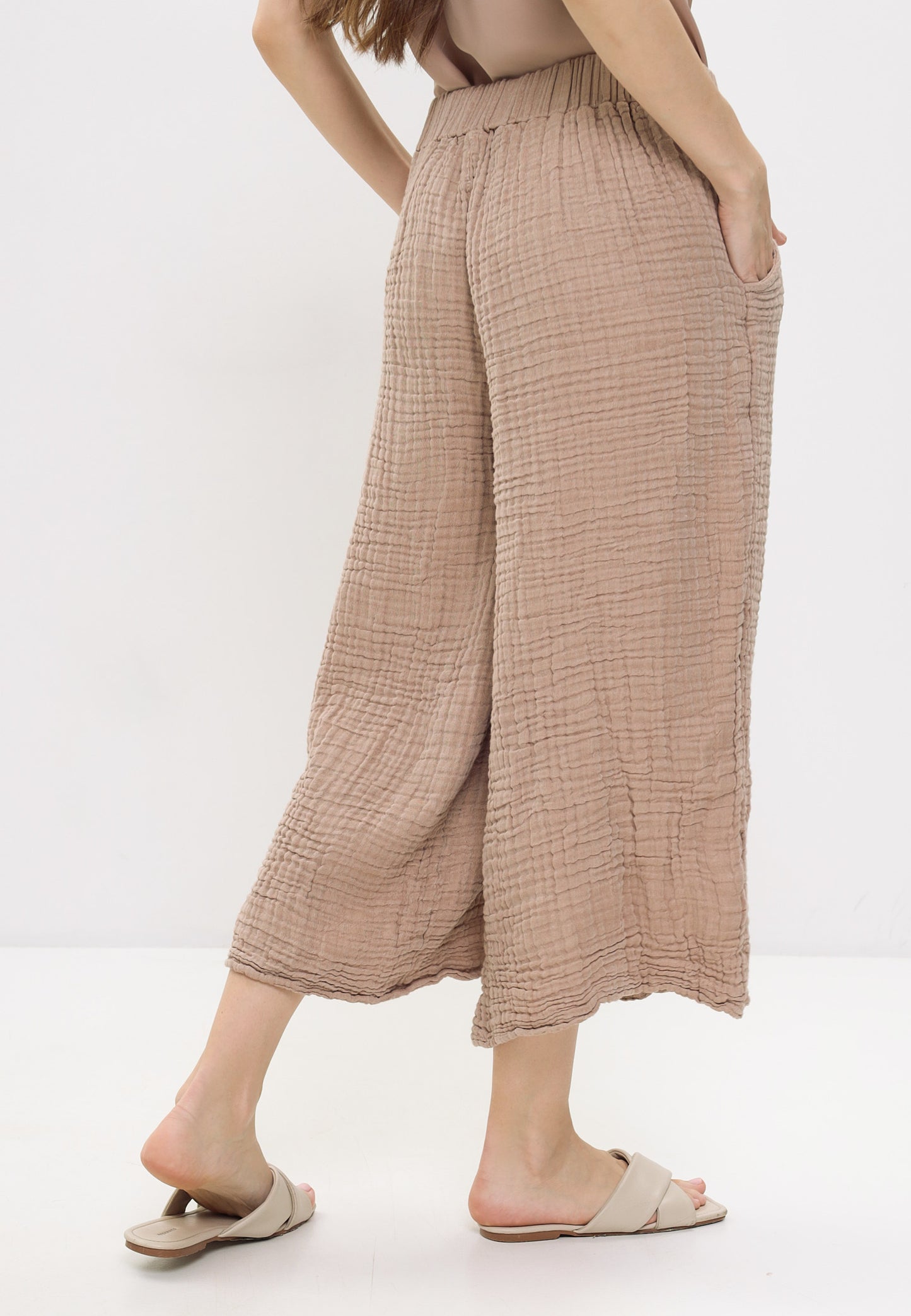 Damen Sommer und Freizeit Mode - Hose aus lässige Musselin