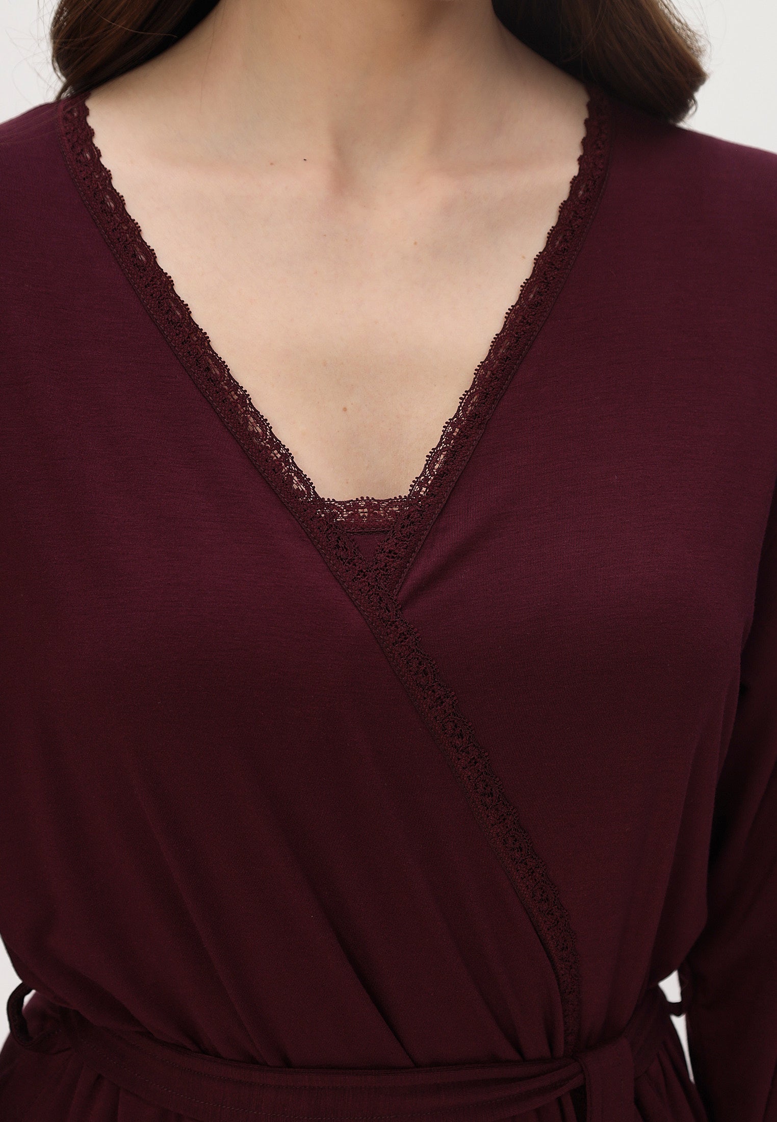 Damen Pyjama Set mit Morgenmantel aus Bambus viskose