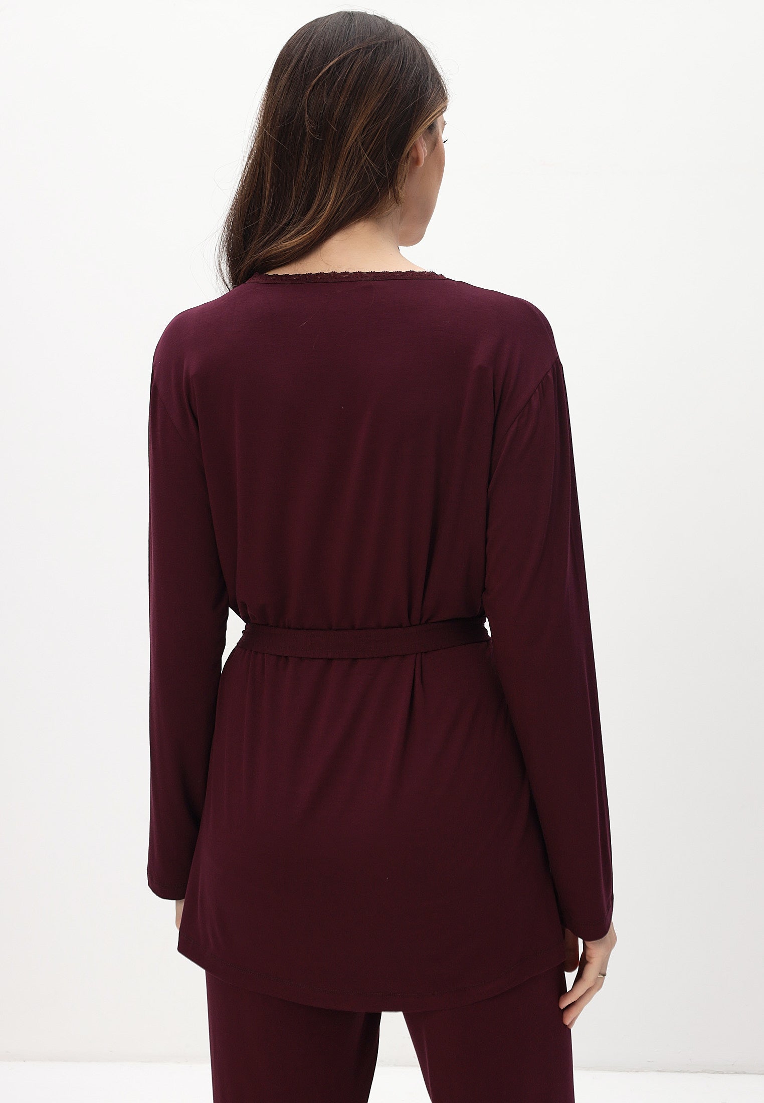 Damen Pyjama Set mit Morgenmantel aus Bambus viskose