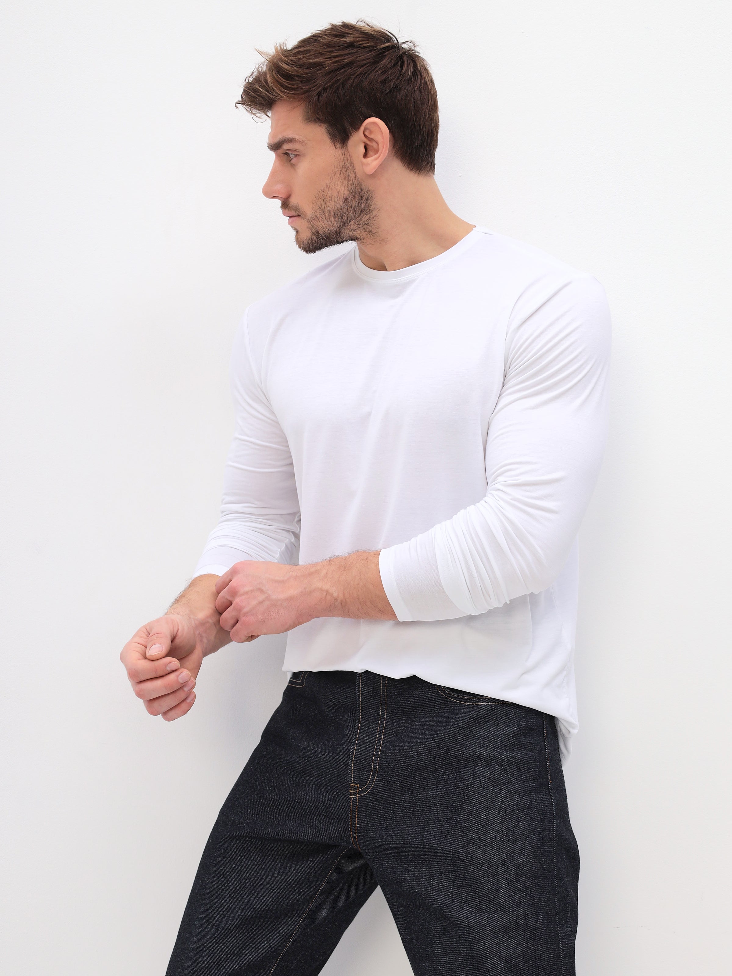 Herren Langarmshirt aus hochwertiger Bambusviskose