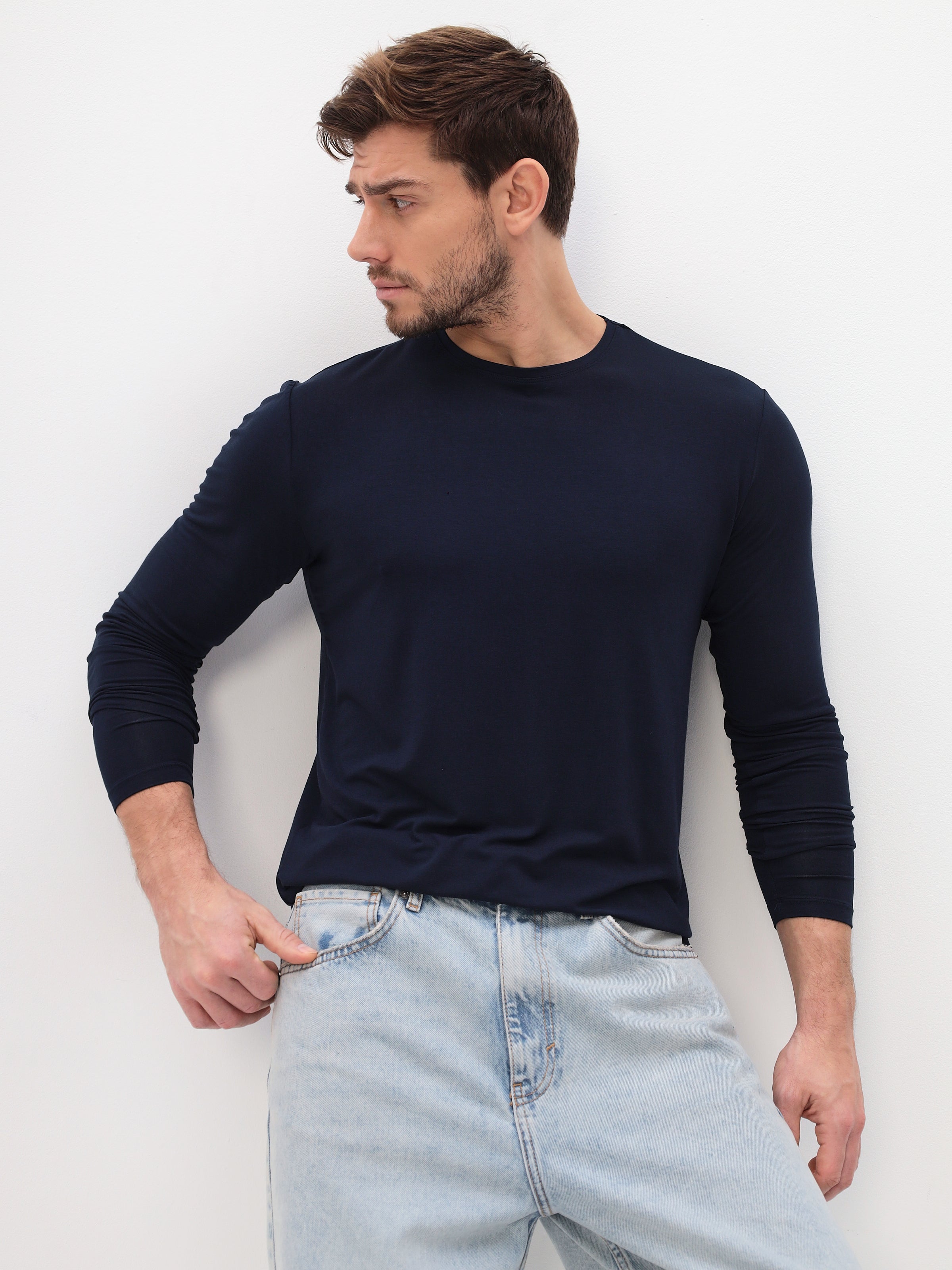 Herren Langarmshirt aus hochwertiger Bambusviskose