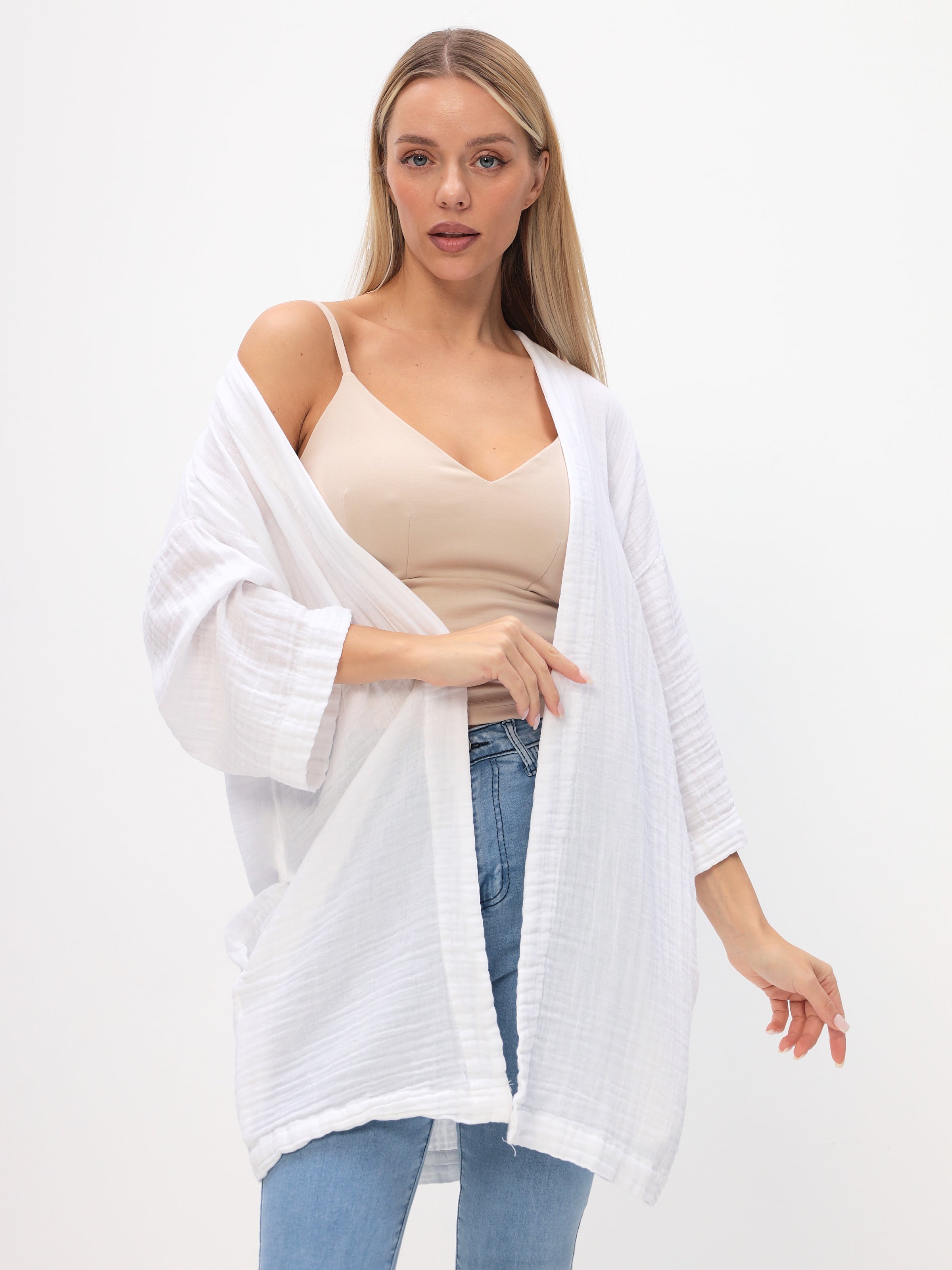 Damen Sommer Mode Casual Damen Jacke aus Musselin