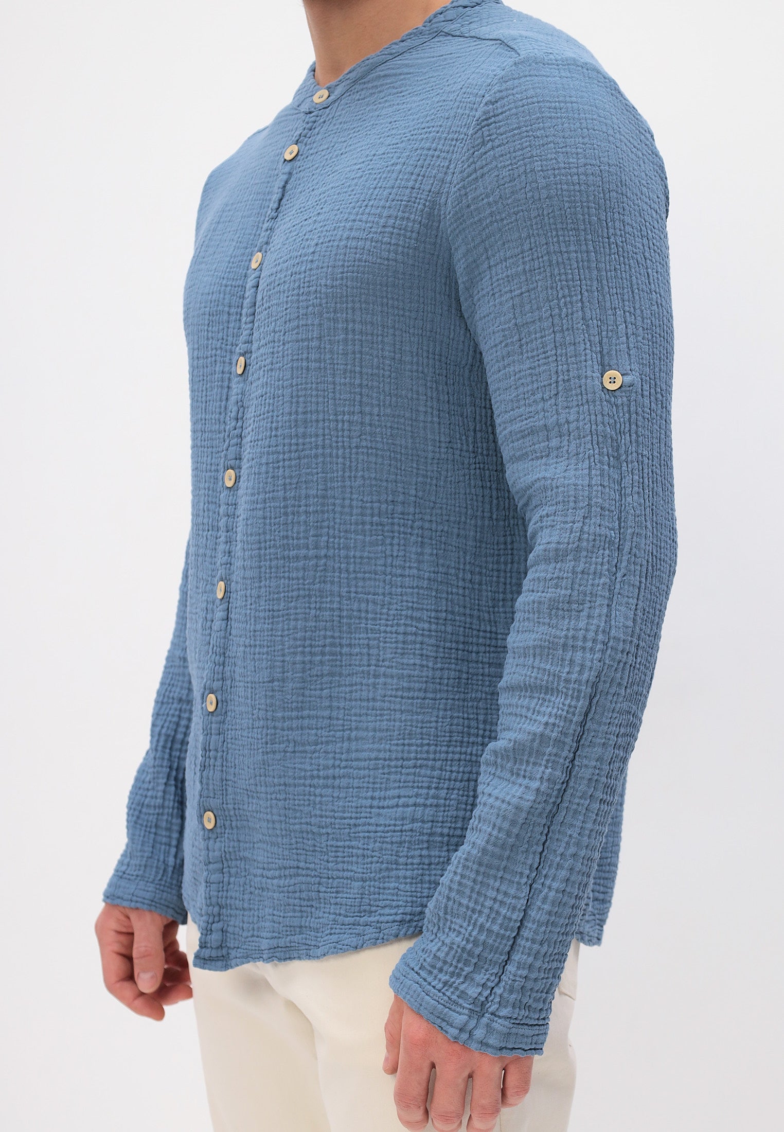 Herren Sommer und Freizeit Mode Hemd aus lässige Musselin