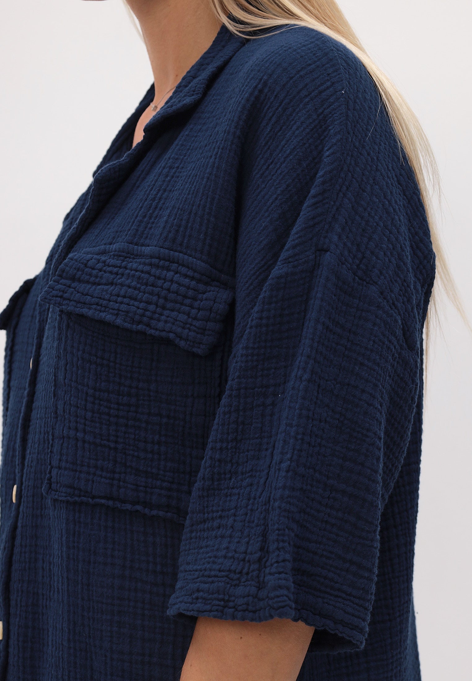 Damen Sommer und Freizeit Mode - Hemd aus lässige Musselin