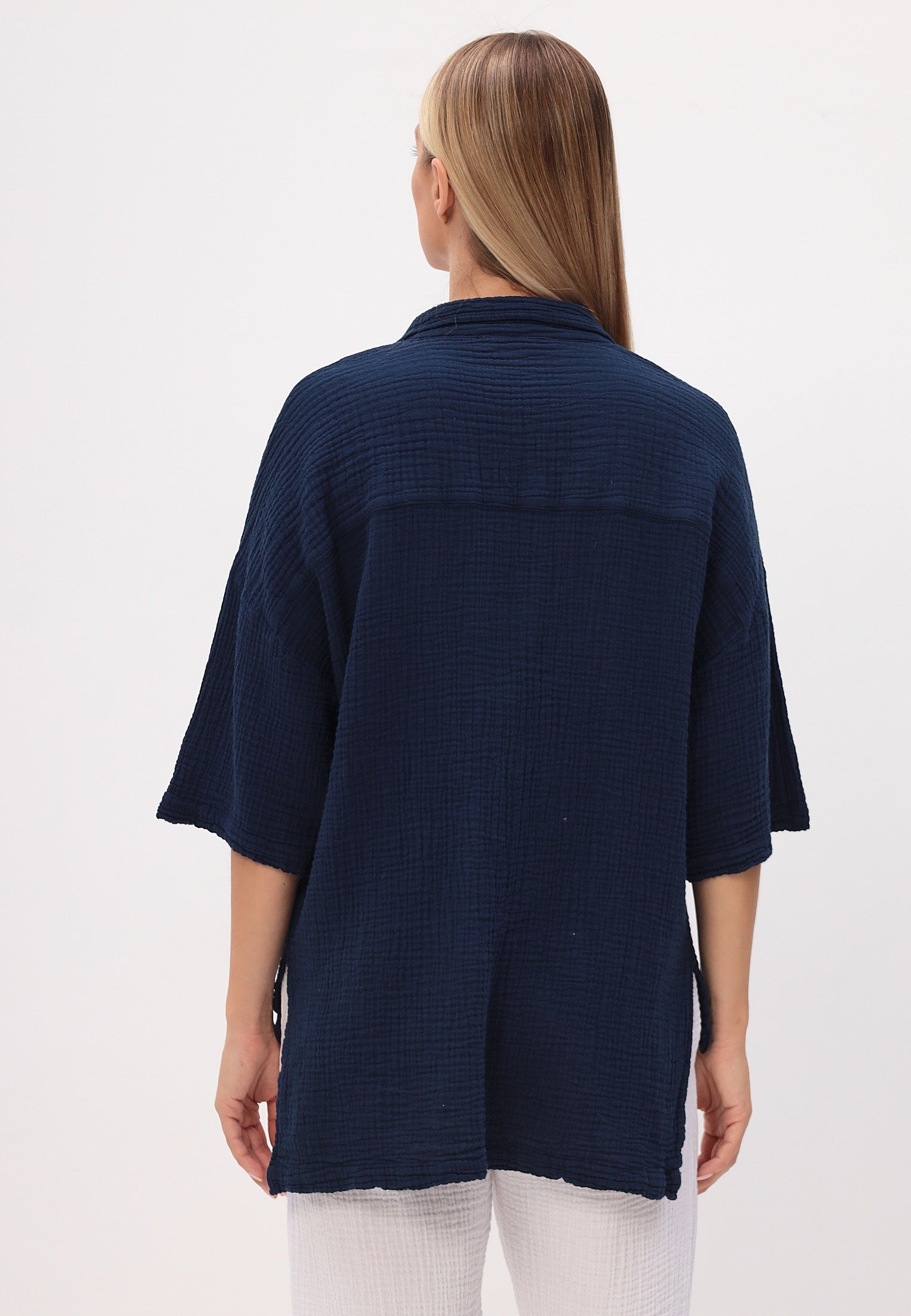 Damen Sommer und Freizeit Mode - Hemd aus lässige Musselin