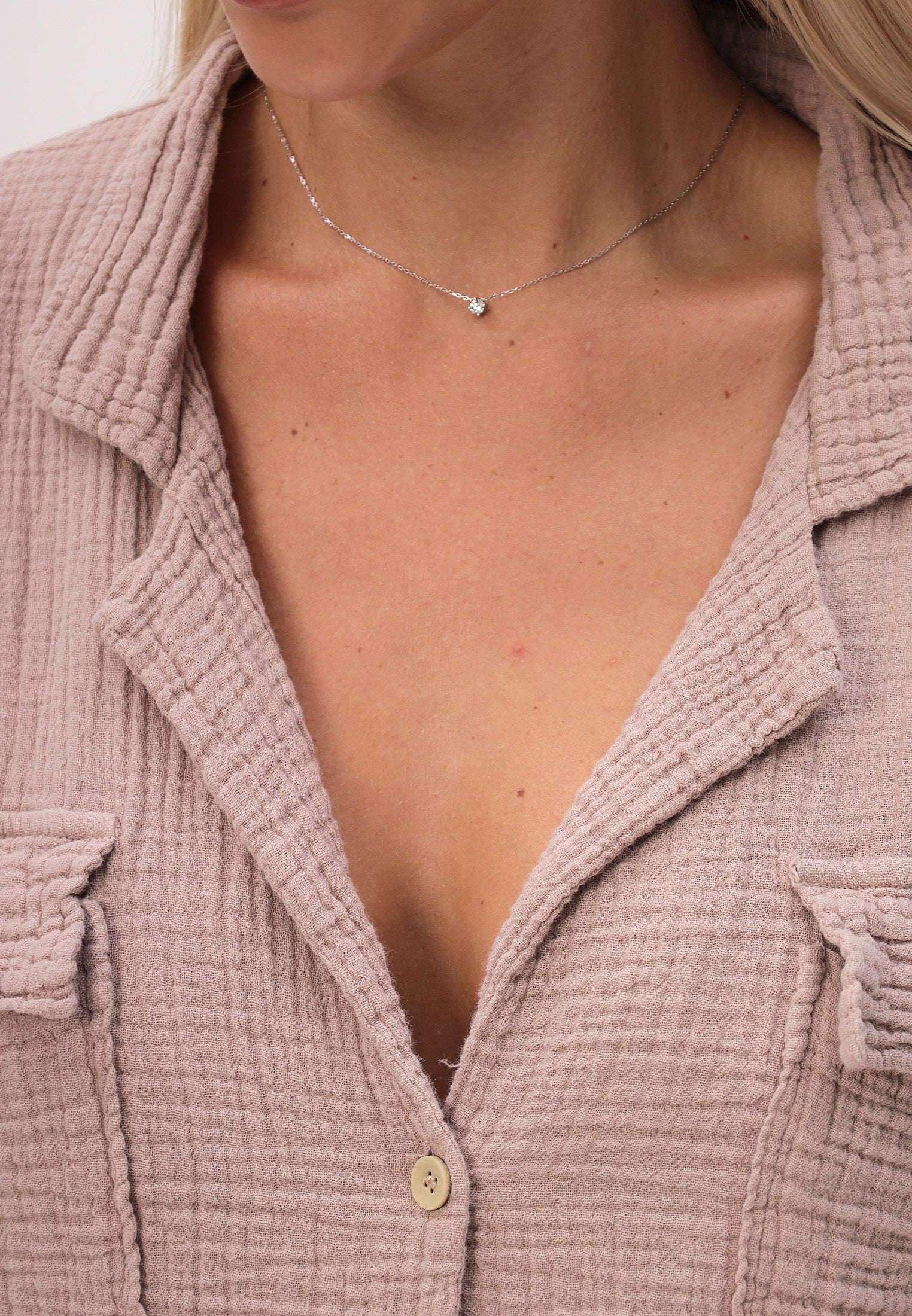 Damen Sommer und Freizeit Mode - Hemd aus lässige Musselin