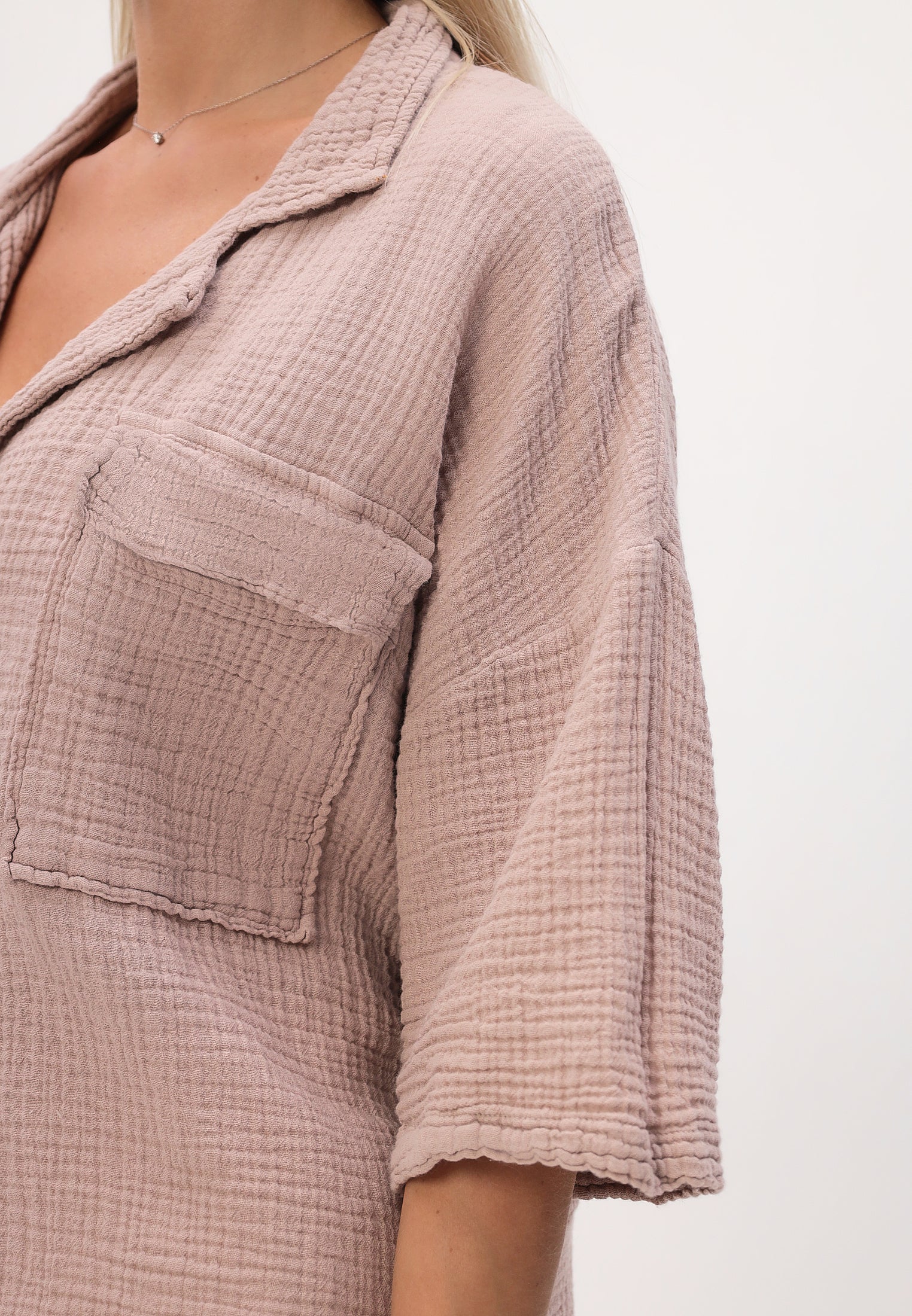 Damen Sommer und Freizeit Mode - Hemd aus lässige Musselin