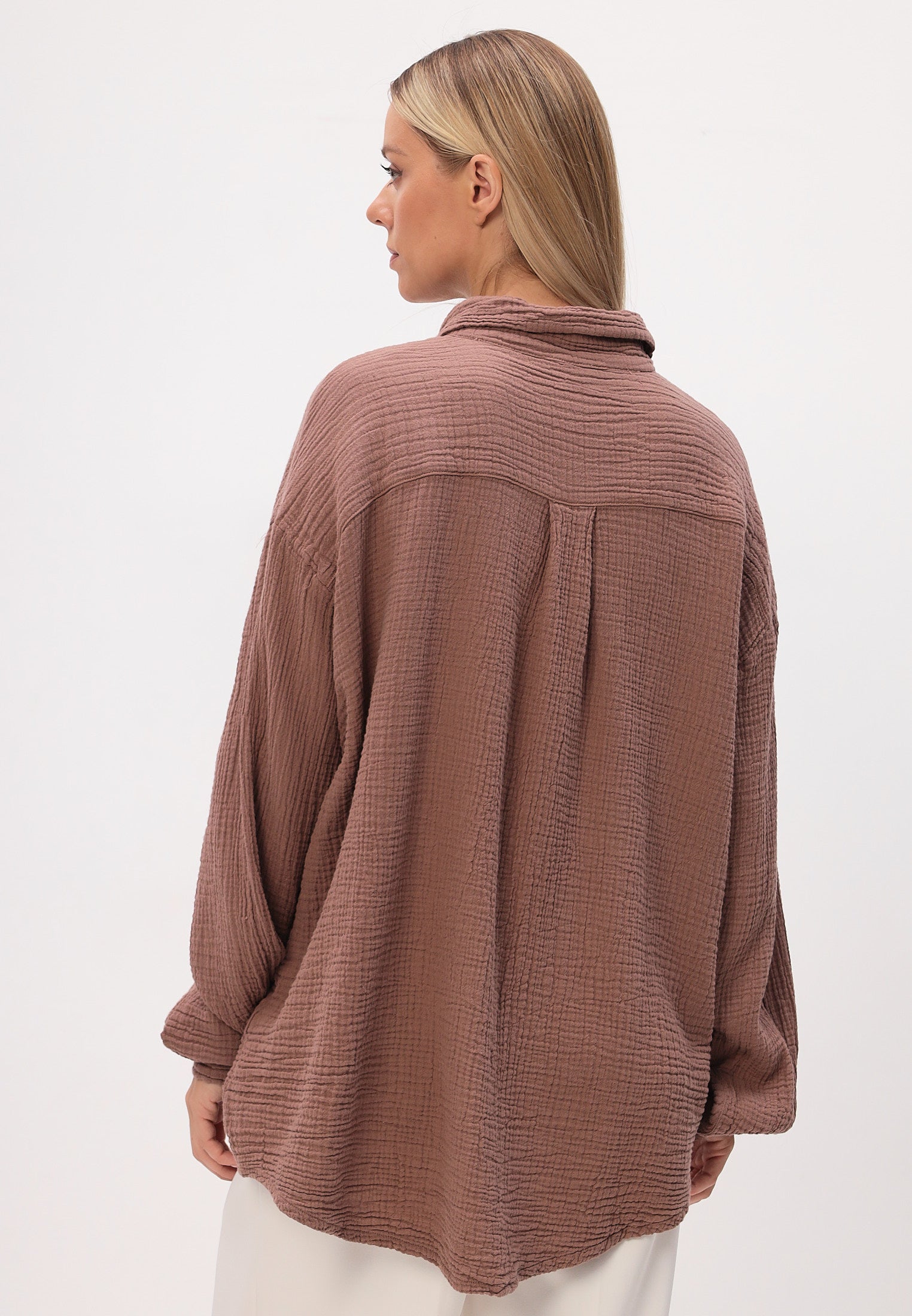 Damen Sommer und Freizeit Mode Hemd aus lässige Musselin