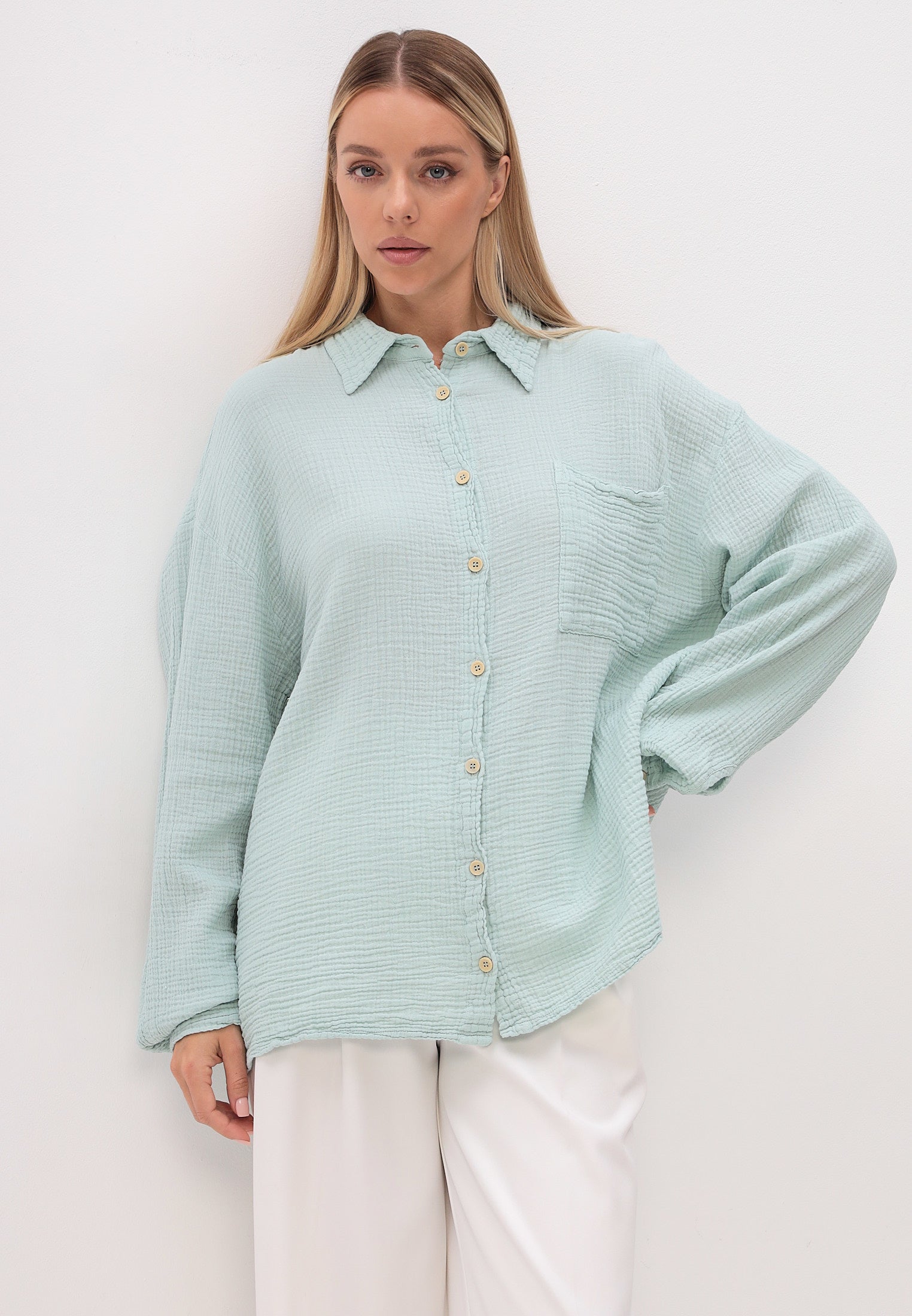 Damen Sommer und Freizeit Mode Hemd aus lässige Musselin