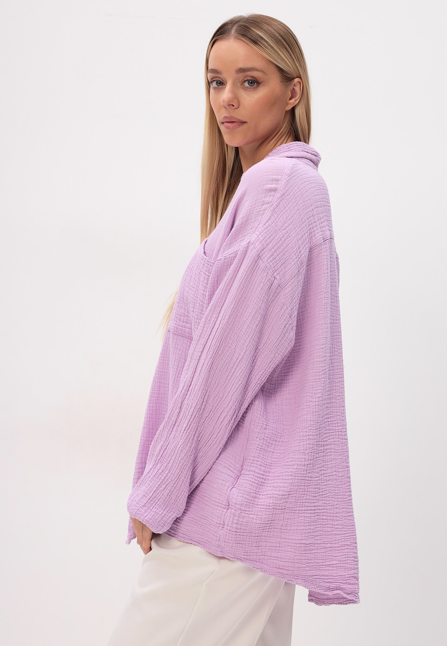 Damen Sommer und Freizeit Mode Hemd aus lässige Musselin