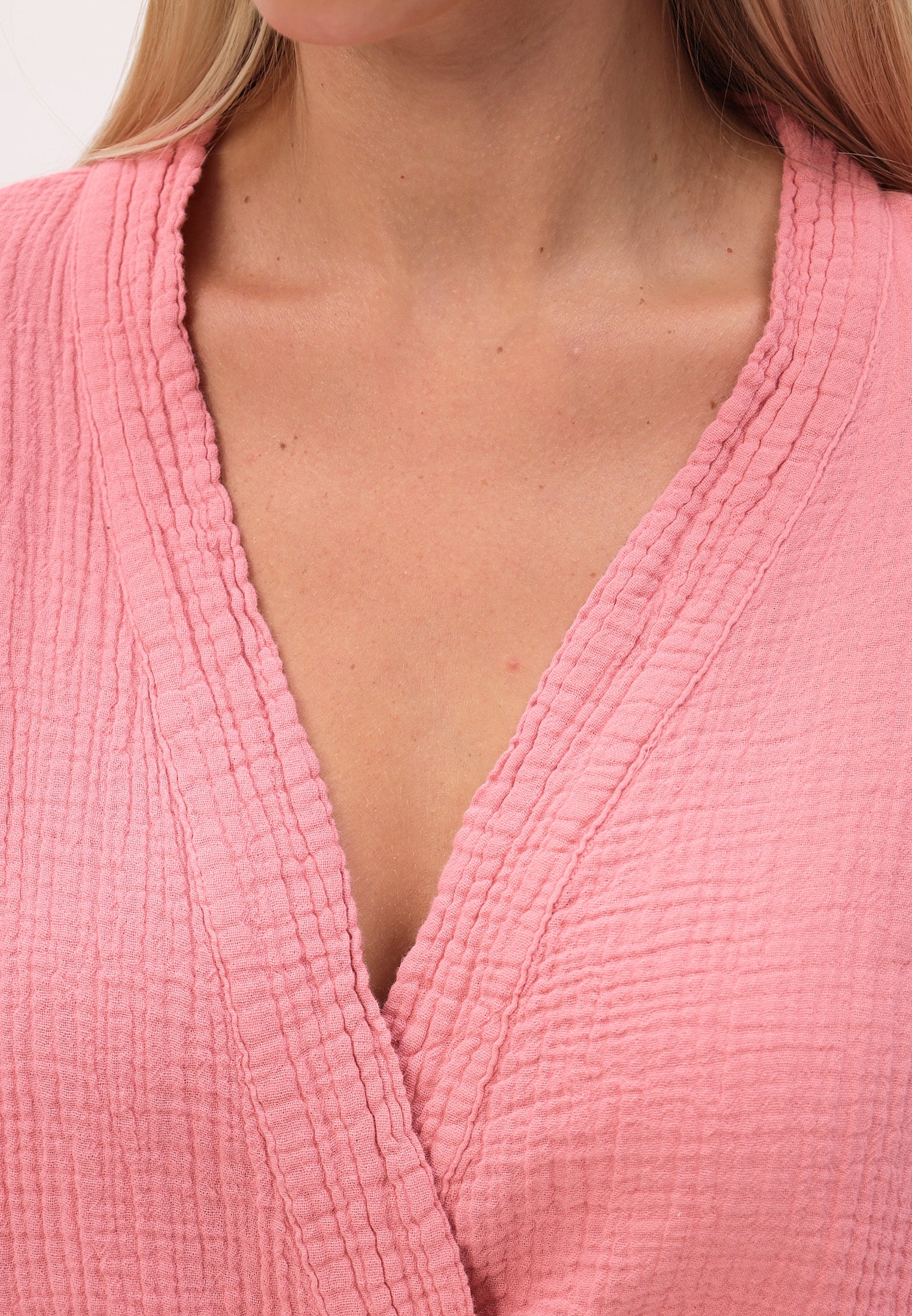 Damen Morgenmantel aus 100% Baumwoll-Musselin