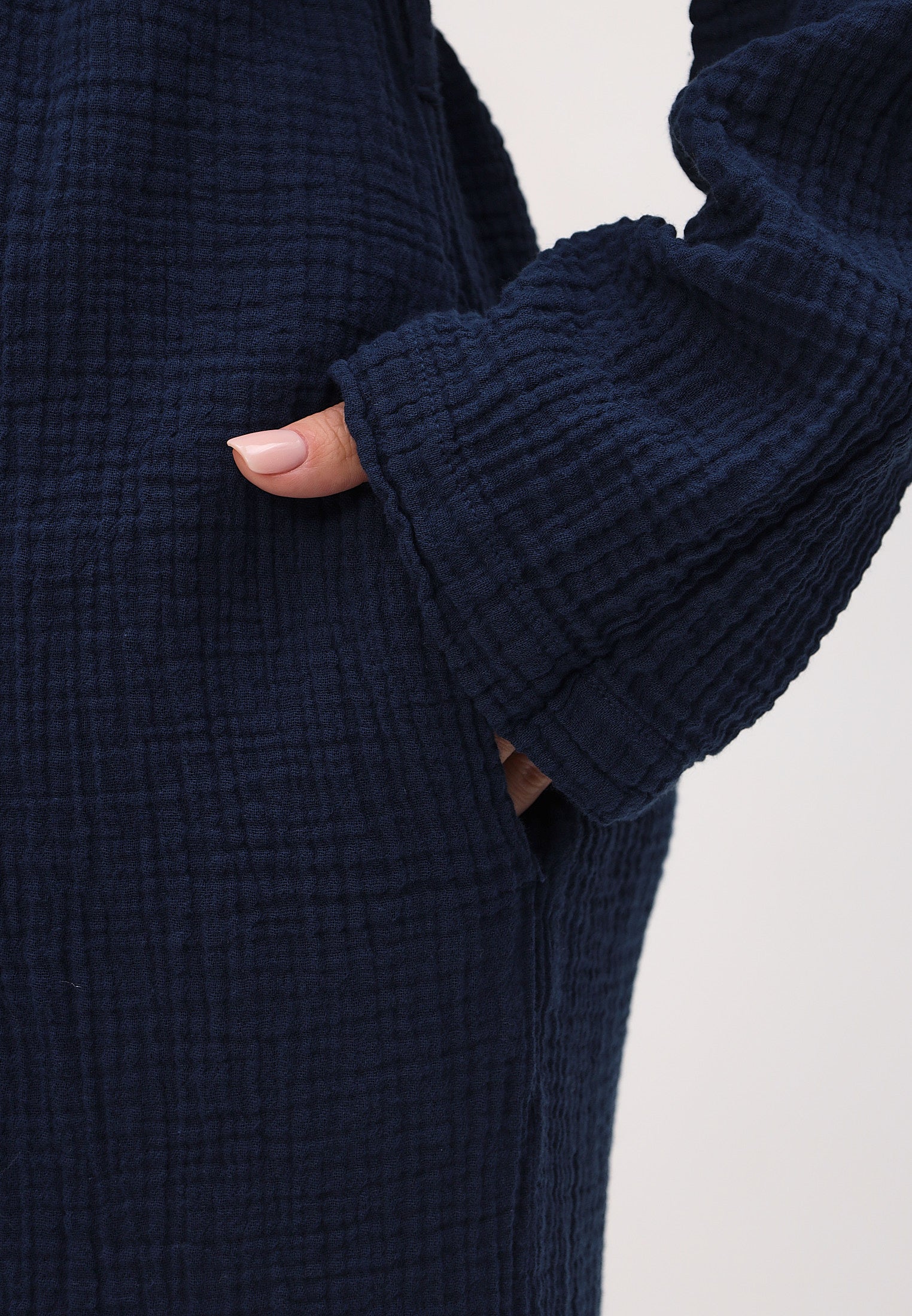 Damen Morgenmantel aus 100% Baumwoll-Musselin