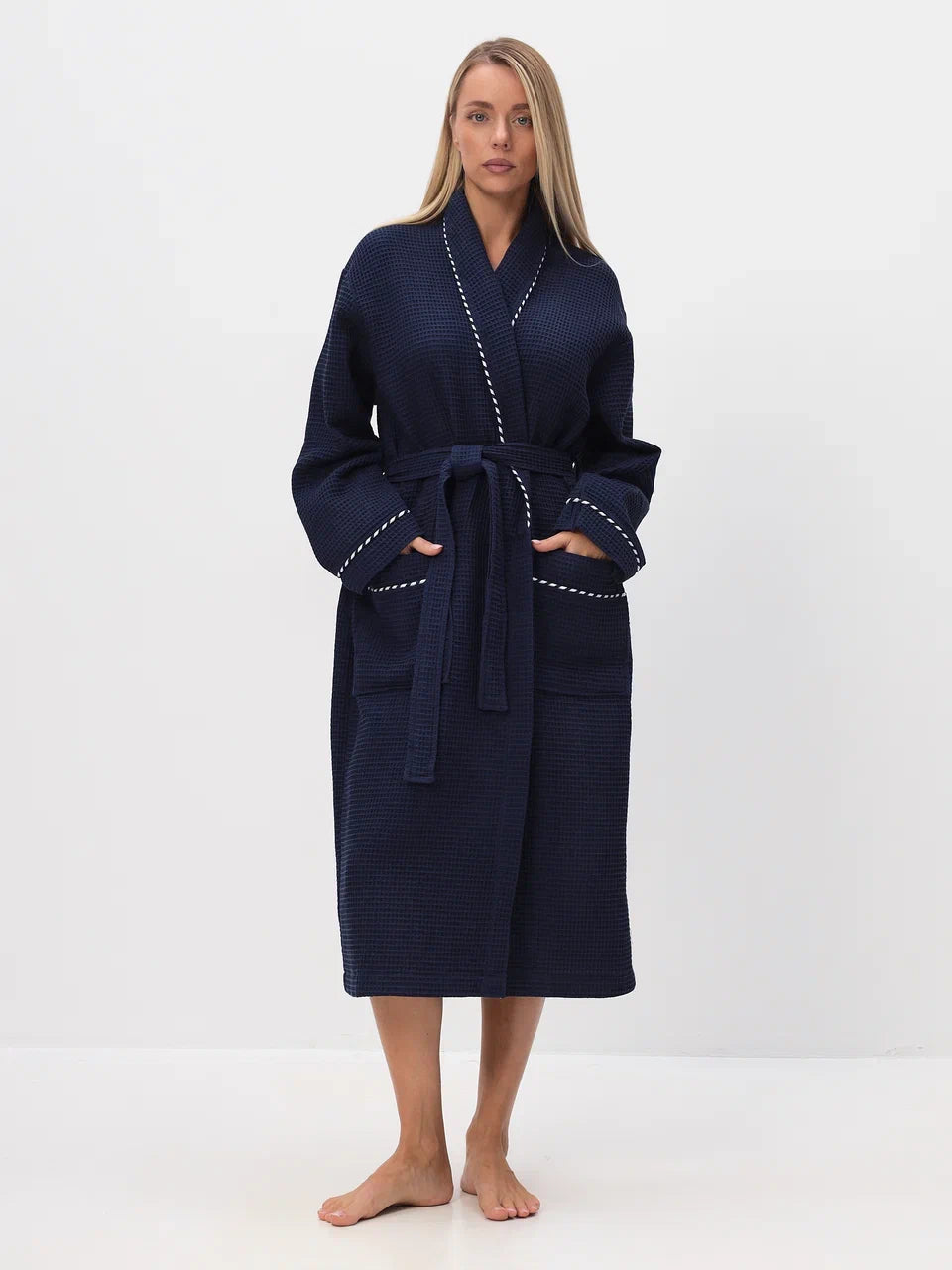 Noble kimono men's bathrobe made of high-quality cotton in velour 