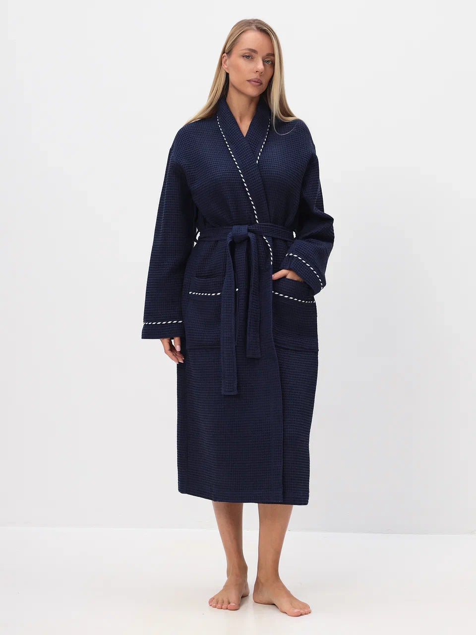 Noble kimono men's bathrobe made of high-quality cotton in velour 