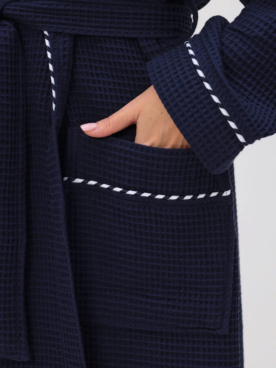 Noble kimono men's bathrobe made of high-quality cotton in velour 