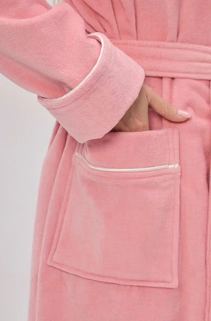 Premium Kapuzen-Bademantel aus 100% Baumwolle-Velours