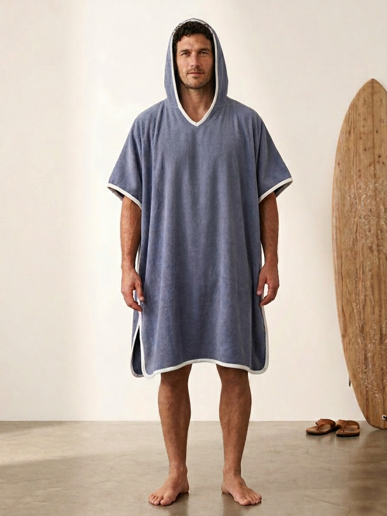 Leichter Baumwoll-Poncho mit Dual-Textur | OEKO-TEX® zertifiziert