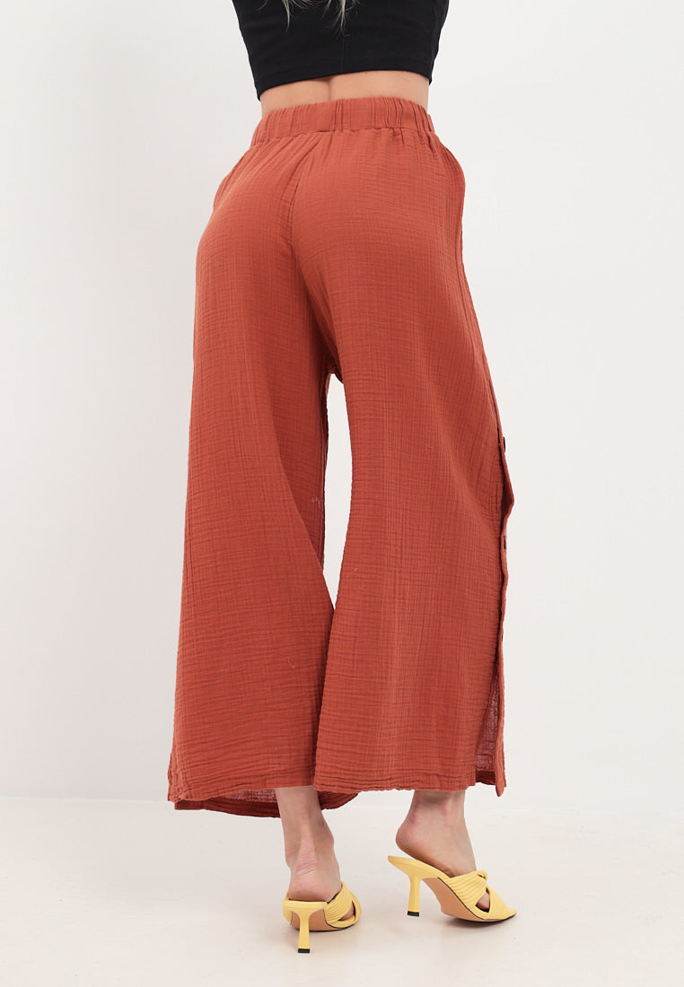 Damen Sommer und Freizeit Mode - Hose aus lässige Musselin