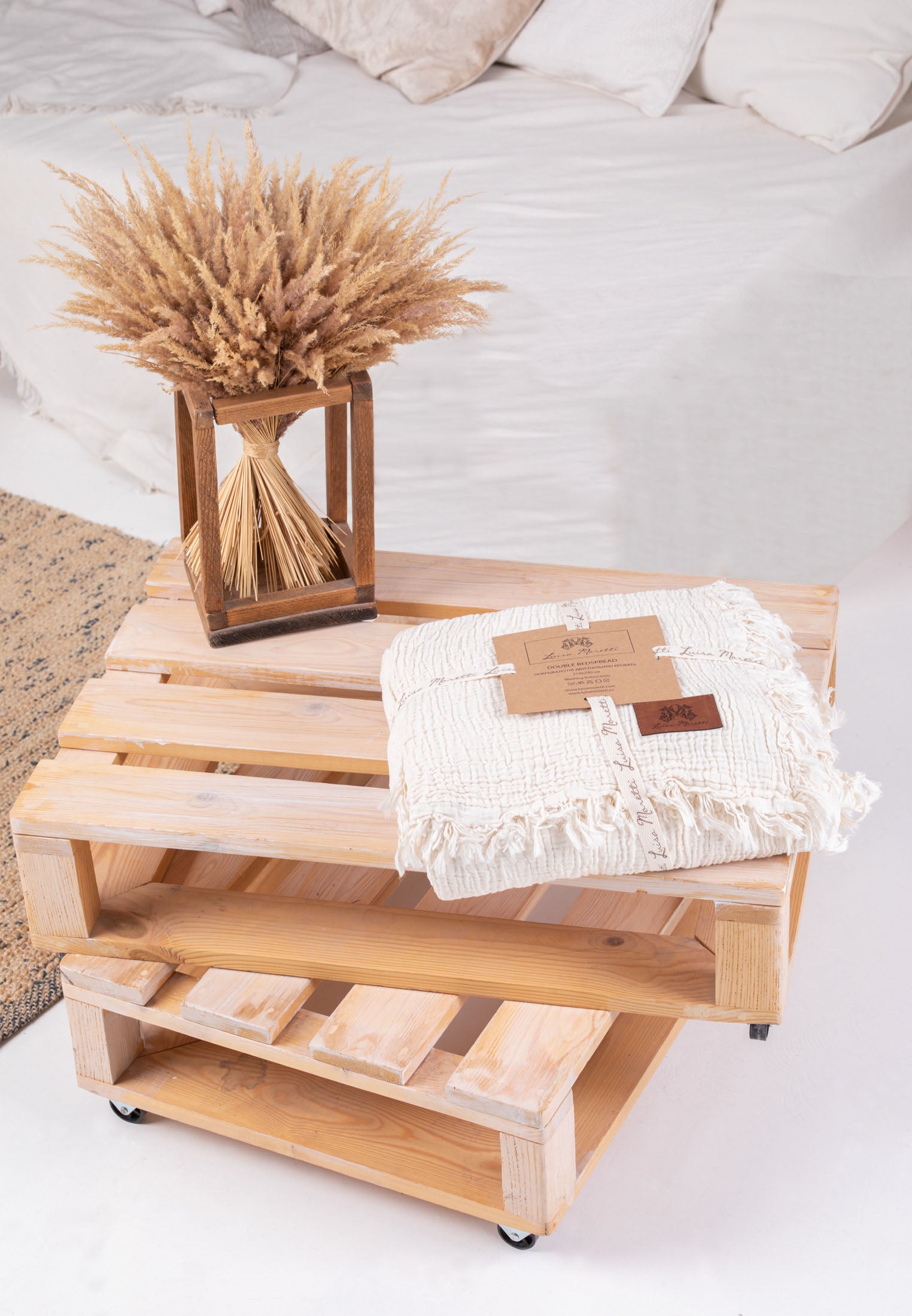 Premium Musselin Tagesdecke 240x260 cm - 100% Baumwolle - extraweiche Baumwolldecke als Kuscheldecke, Bett-Überwurf, Sofa-Überwurf, Couch-Überwurf - warme Sofa-Decke