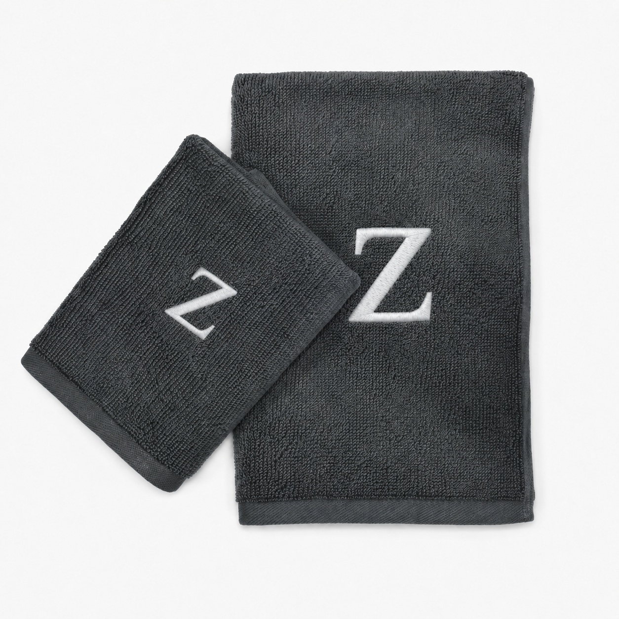 Premium Handtuch -  Mit edler Stickerei Buchstabe "Z" - Vielseitig, Nachhaltig, Saugstark & Schnelltrocknend - 100% Baumwolle