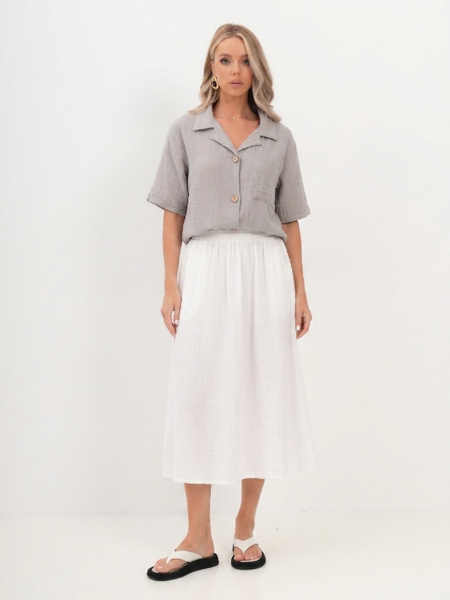 Damen Sommer Mode T-Shirt aus lässige Musselin | OEKO-TEX® zertifiziert