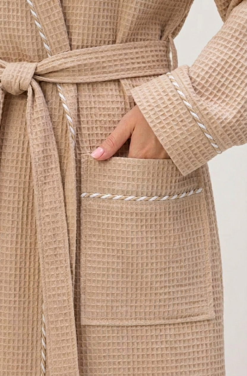 Noble kimono men's bathrobe made of high-quality cotton in velour 