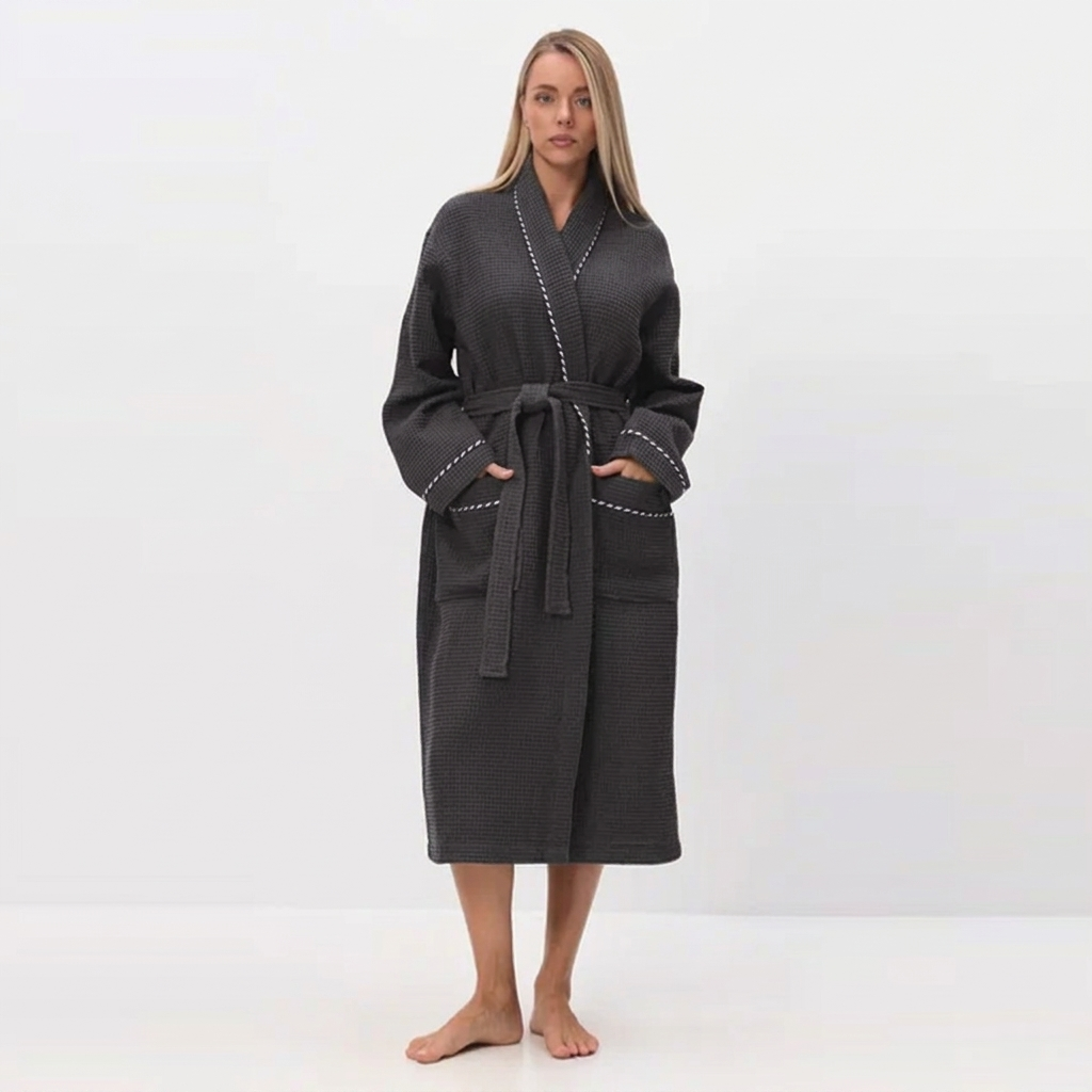 Peignoir kimono élégant pour hommes en coton de haute qualité en velours 