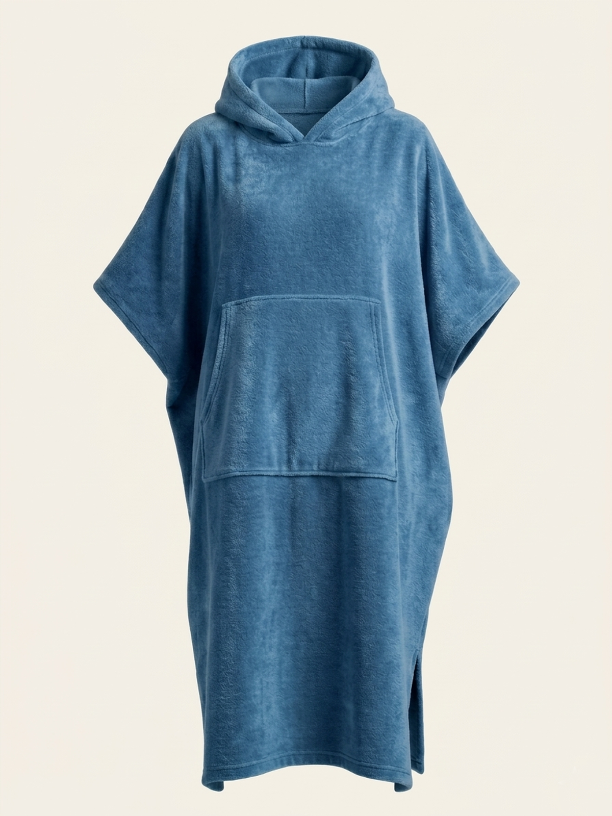 Men's poncho with hood made of 100% cotton 