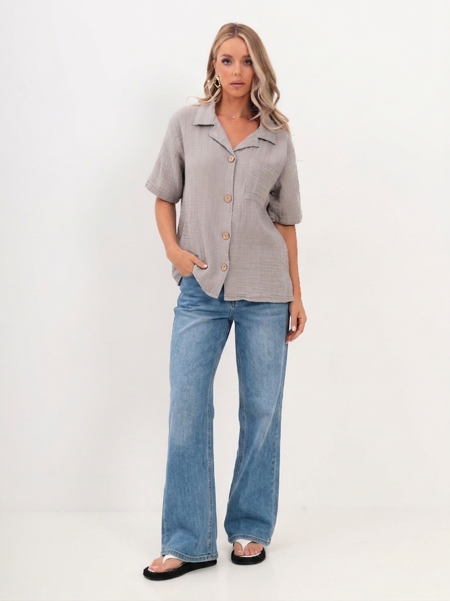 Damen Sommer Mode T-Shirt aus lässige Musselin | OEKO-TEX® zertifiziert