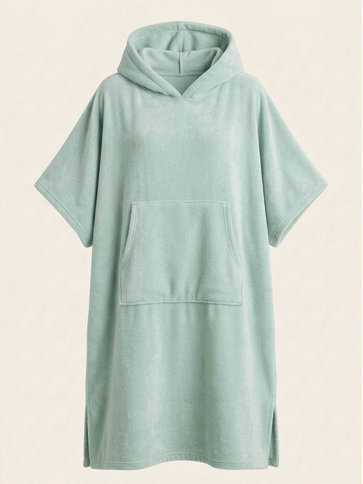 Men's poncho with hood made of 100% cotton 