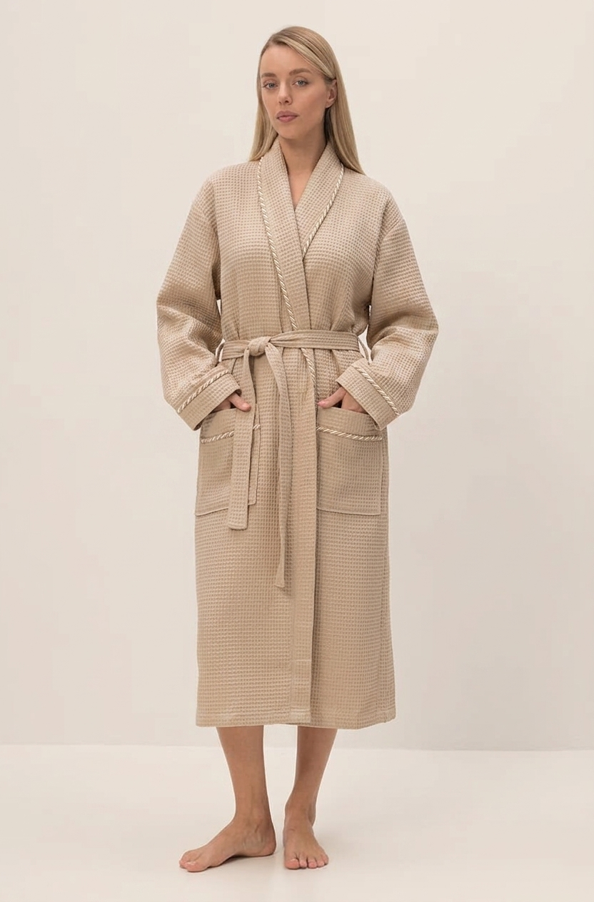 Noble kimono men's bathrobe made of high-quality cotton in velour 