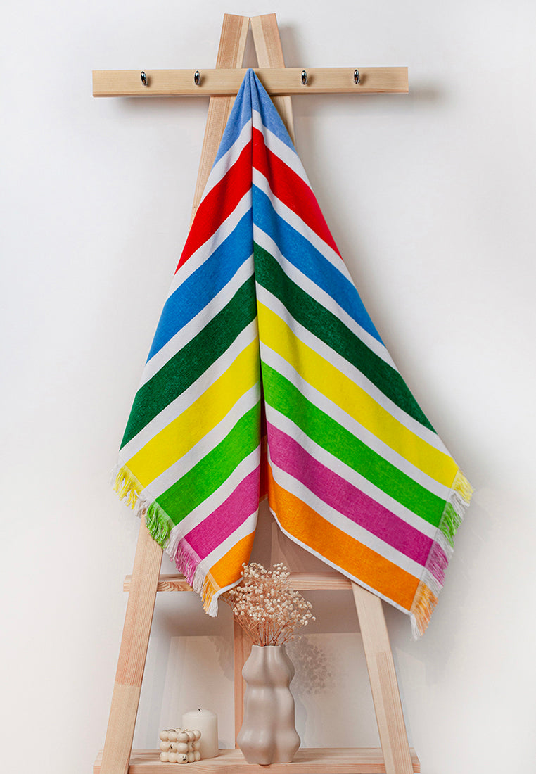 Premium Handtuch - Vielseitig, Nachhaltig, Saugstark & Schnelltrocknend - 100% Baumwolle - Strand, Bade, Dusch, Yoga, Spa & Reise-Tuch (70 x 140 cm) Multicolor